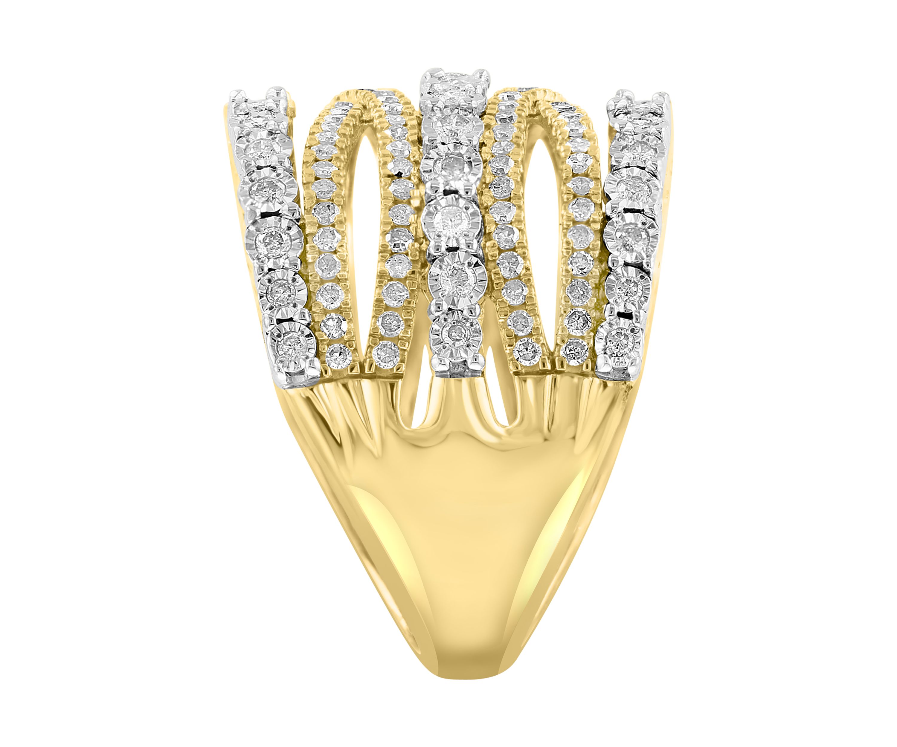 Sterling Silver/14K Gold-Plated Diamond Ring 