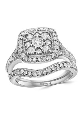 Effy 1 Ct. T.w. Diamond Ring Set In Sterling Silver, 7 -  0191120392073