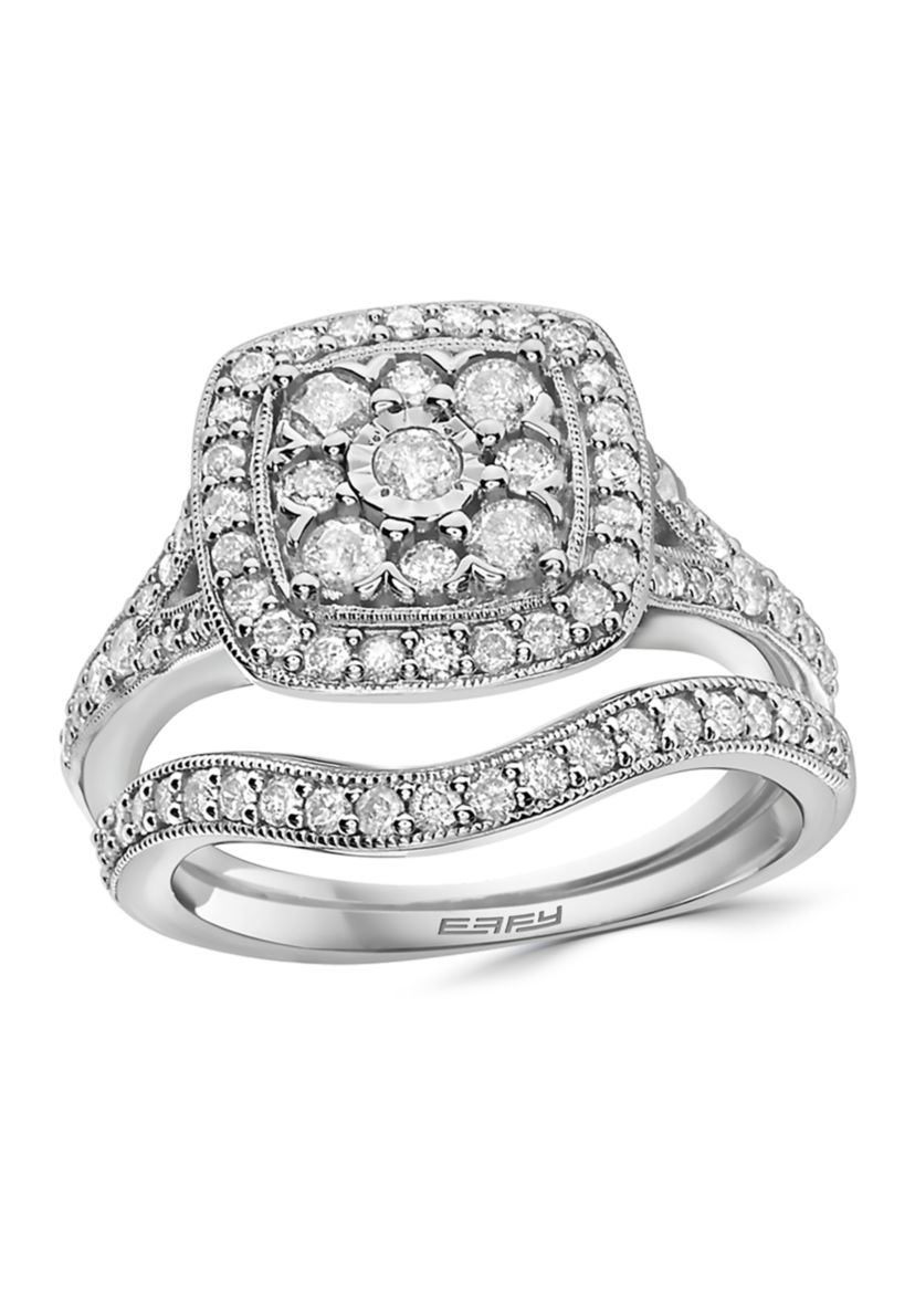 1 ct. t.w. Diamond Ring Set in Sterling Silver