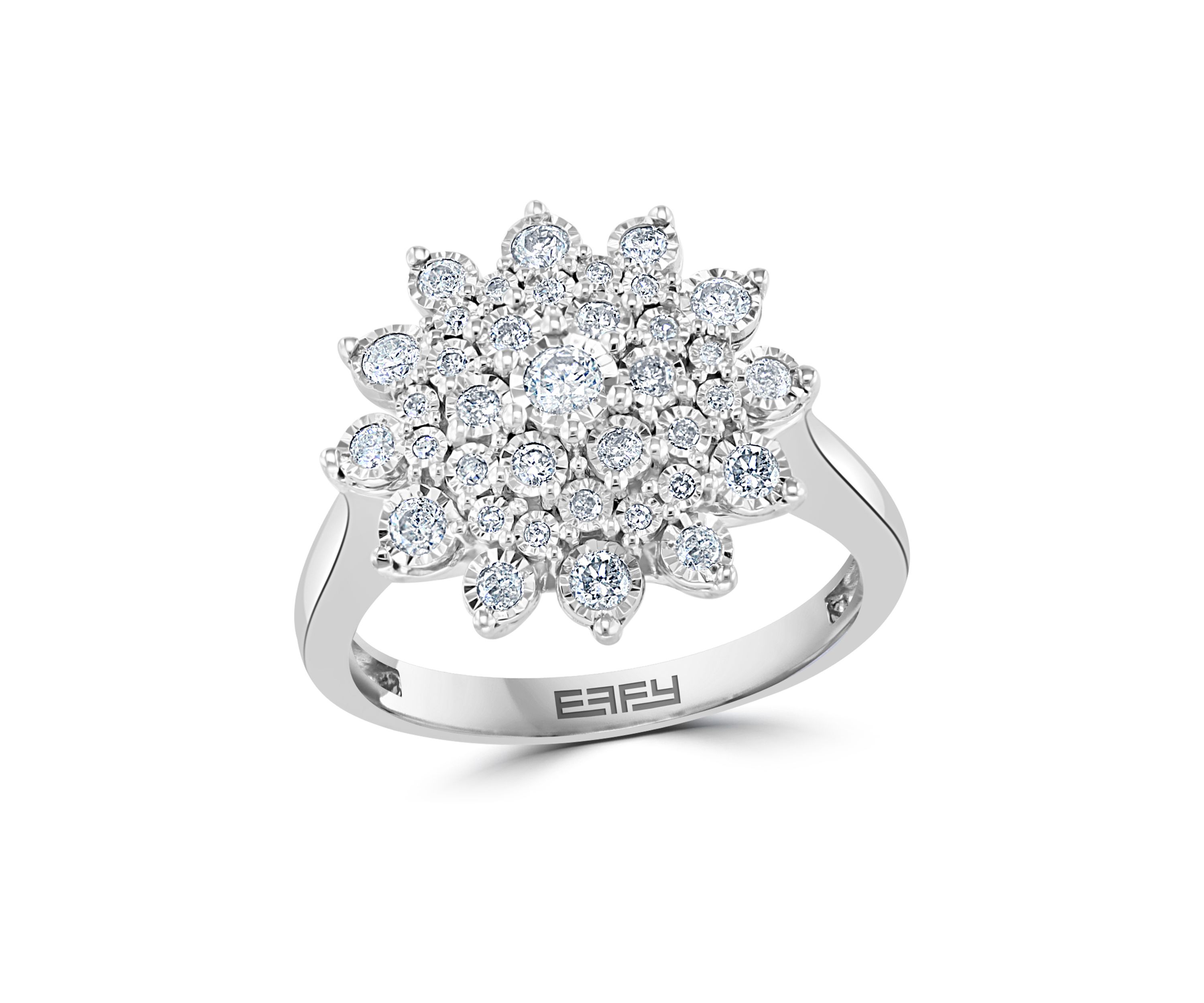  1/2 ct. t.w. Diamond Cluster Ring in Sterling Silver