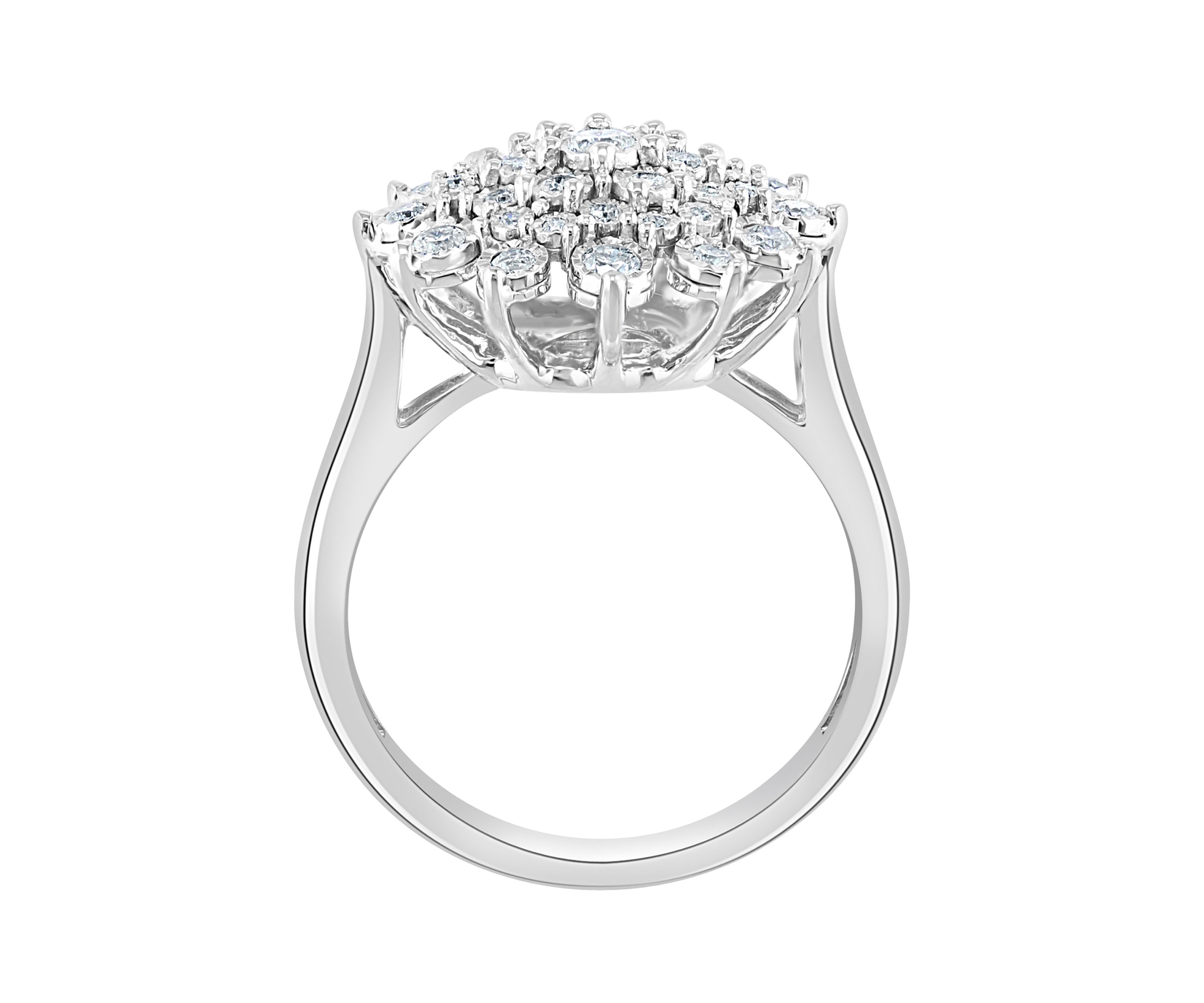  1/2 ct. t.w. Diamond Cluster Ring in Sterling Silver