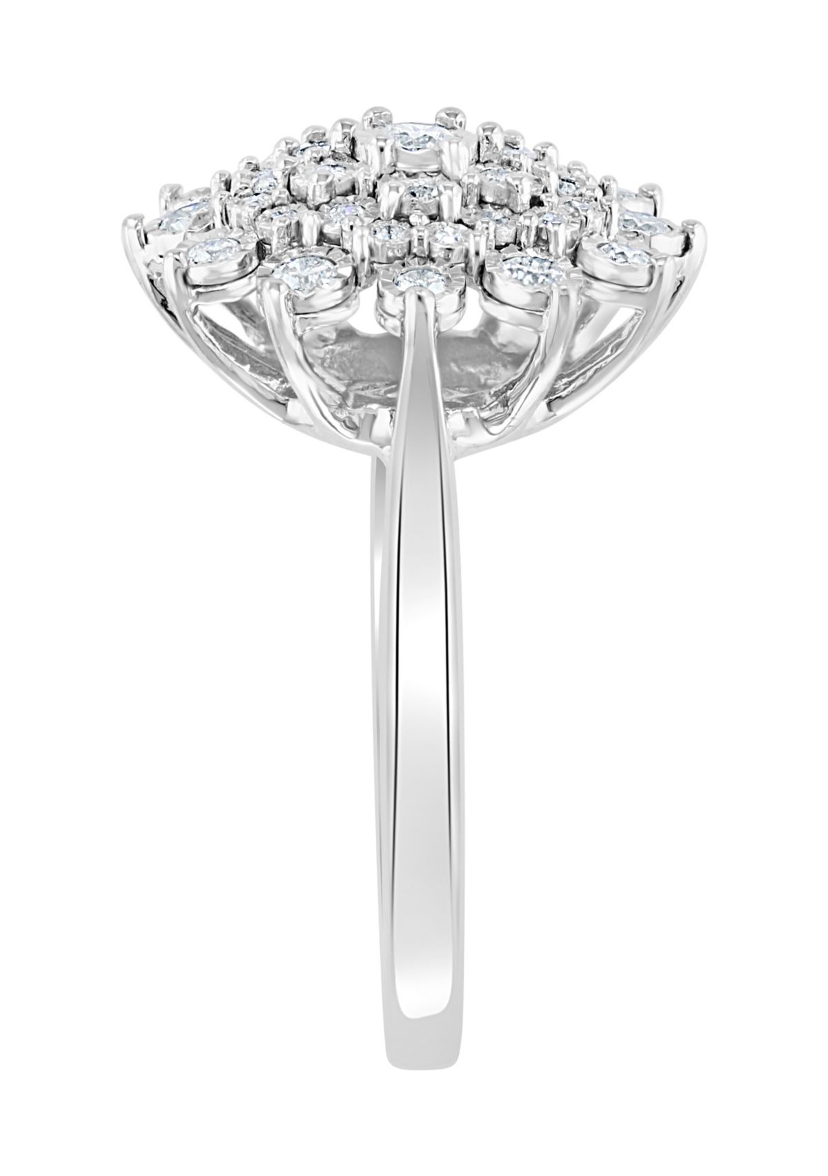  1/2 ct. t.w. Diamond Cluster Ring in Sterling Silver