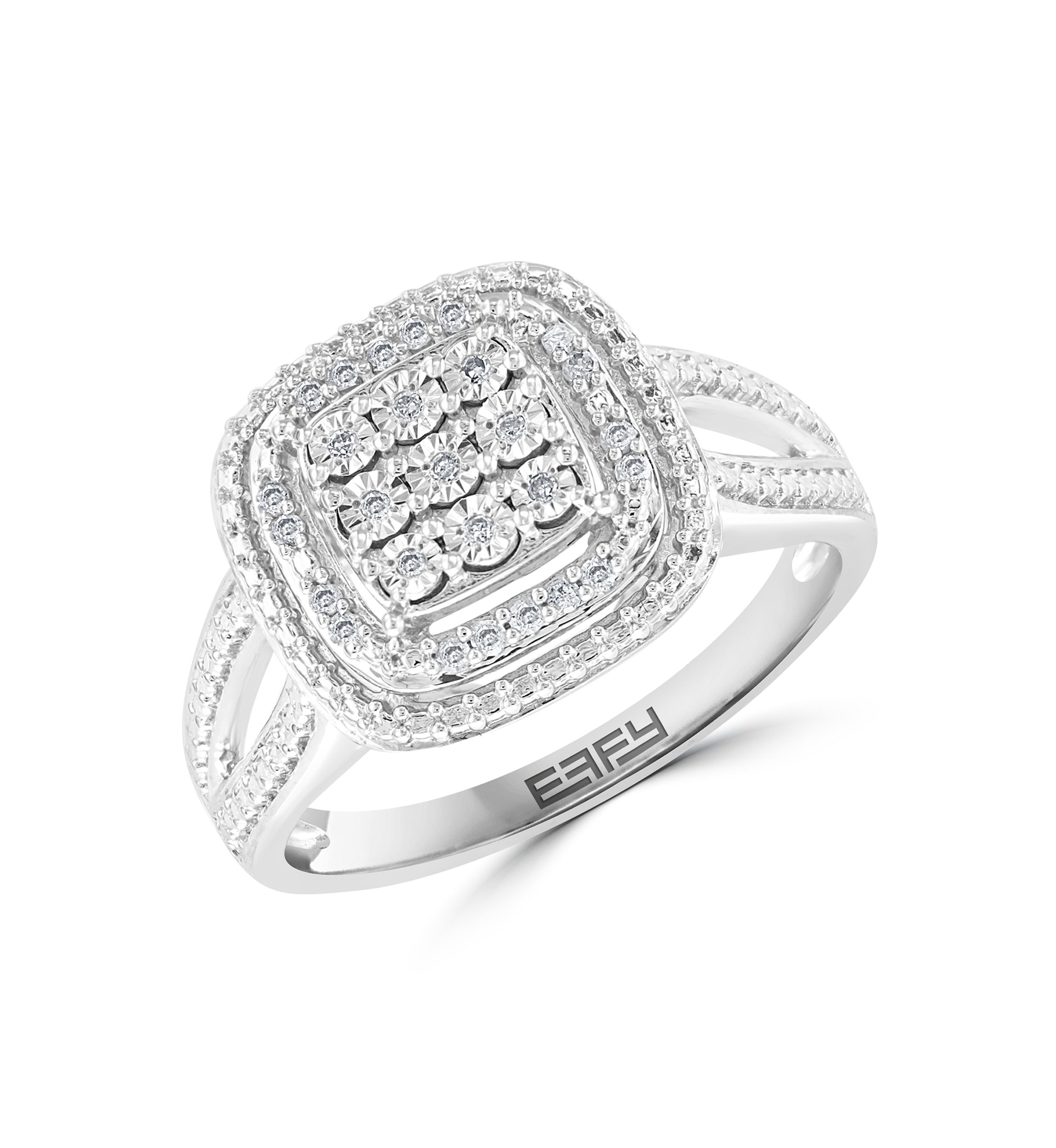 Sterling Silver 1/10 ct. t.w. Diamond Miracle Ring Set