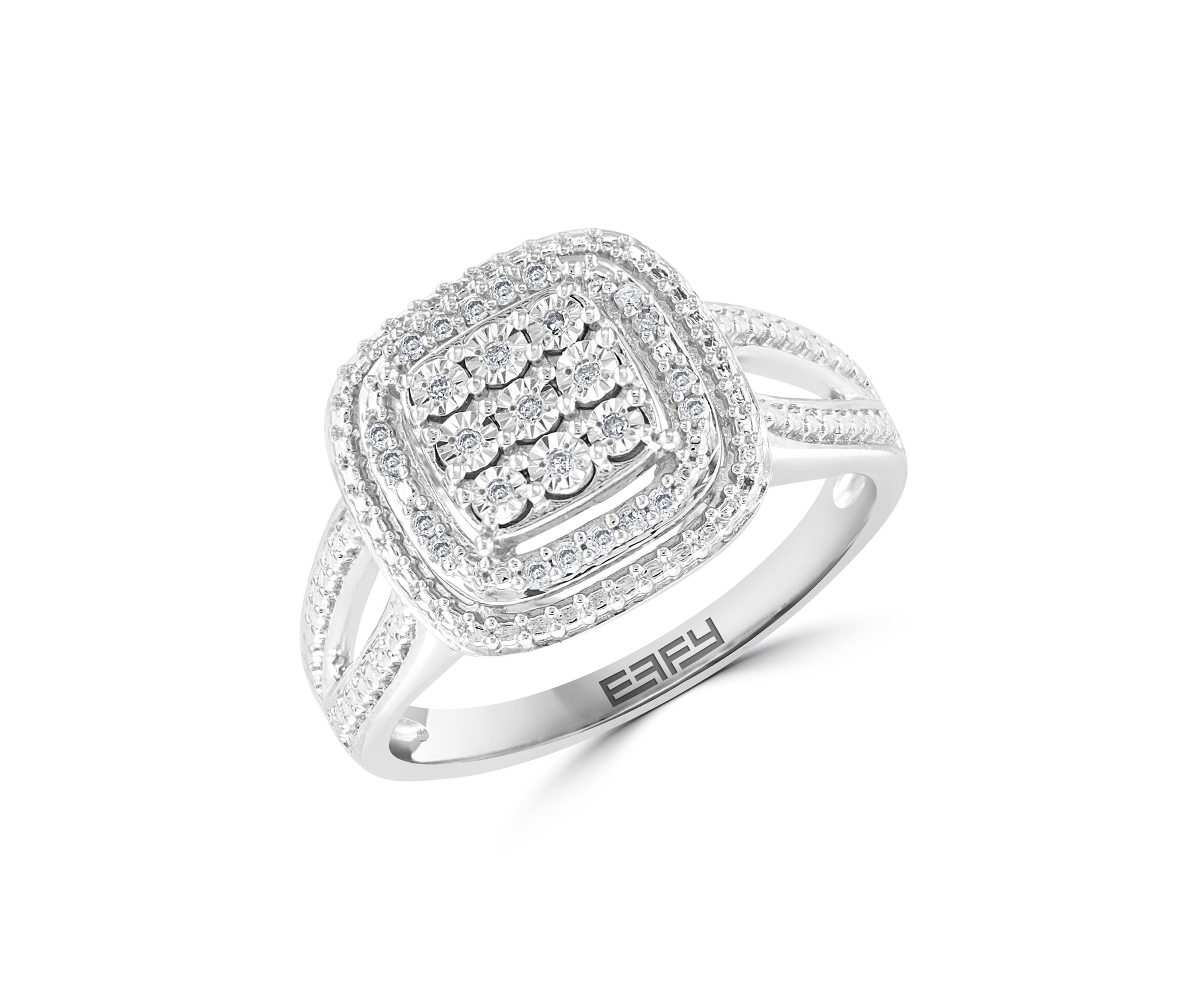 Sterling Silver 1/10 ct. t.w. Diamond Miracle Ring Set