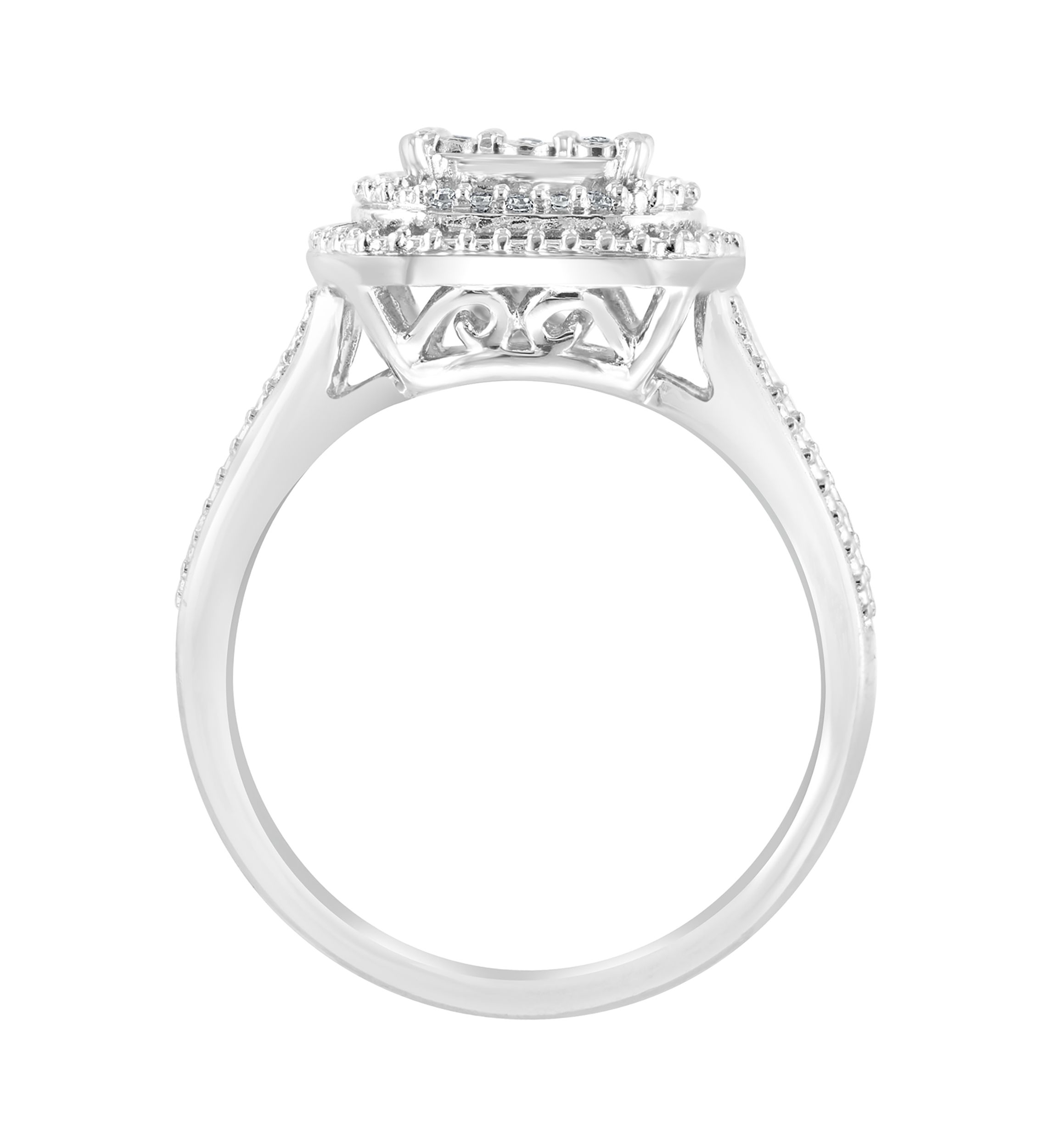 Sterling Silver 1/10 ct. t.w. Diamond Miracle Ring Set