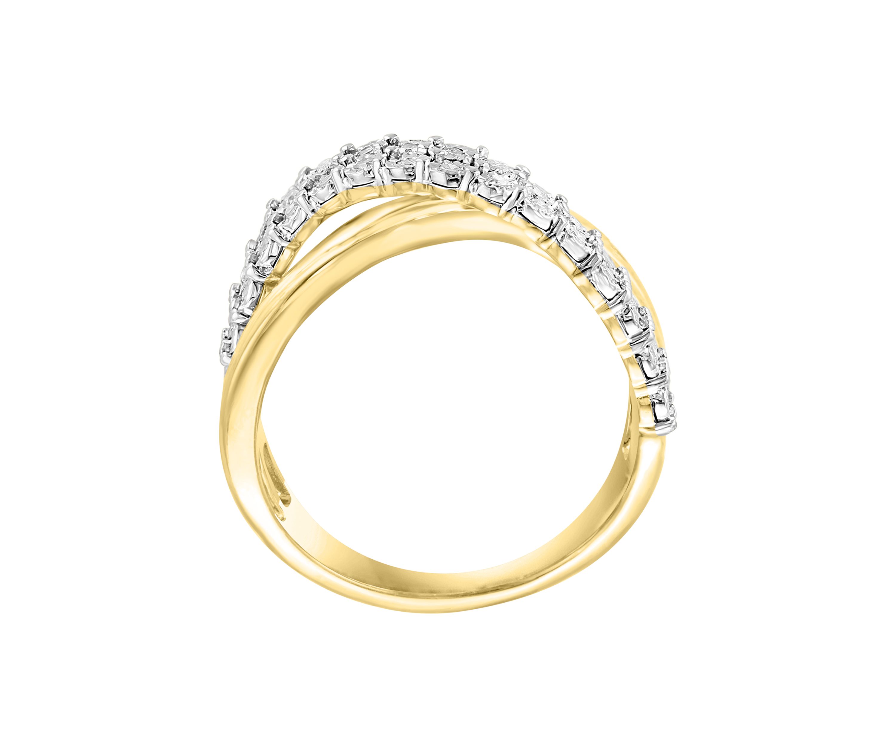 Sterling Silver/14K Gold-Plated Diamond Ring 