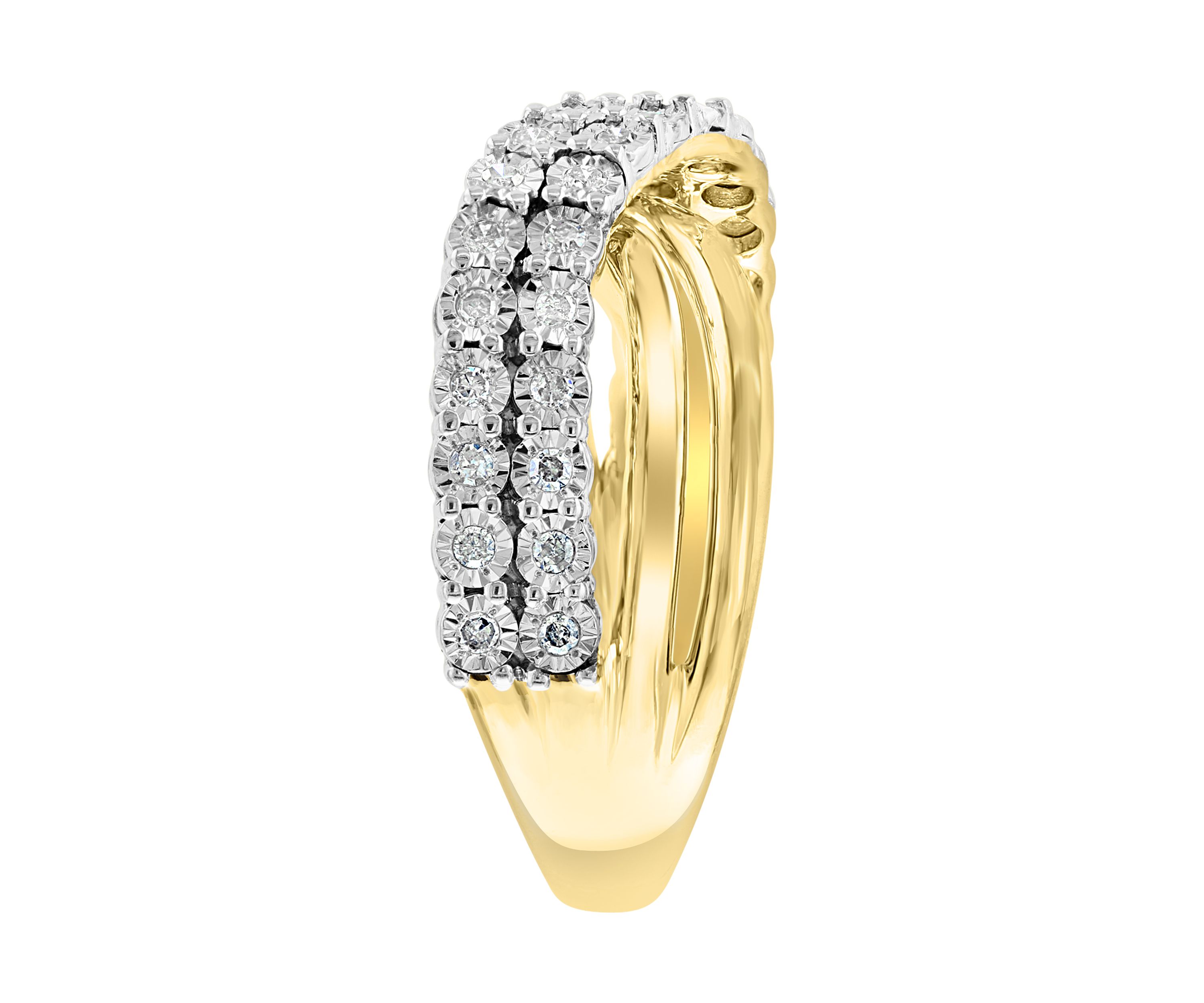 Sterling Silver/14K Gold-Plated Diamond Ring 