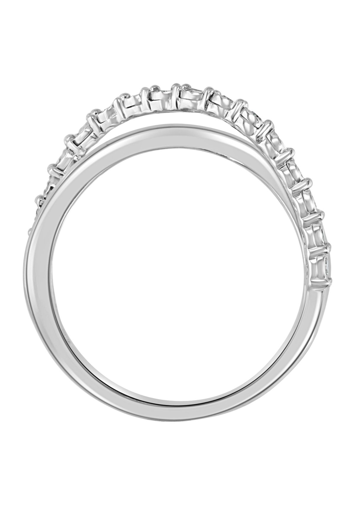 1/4 ct. t.w. Diamond Crossover Band Ring in Sterling Silver