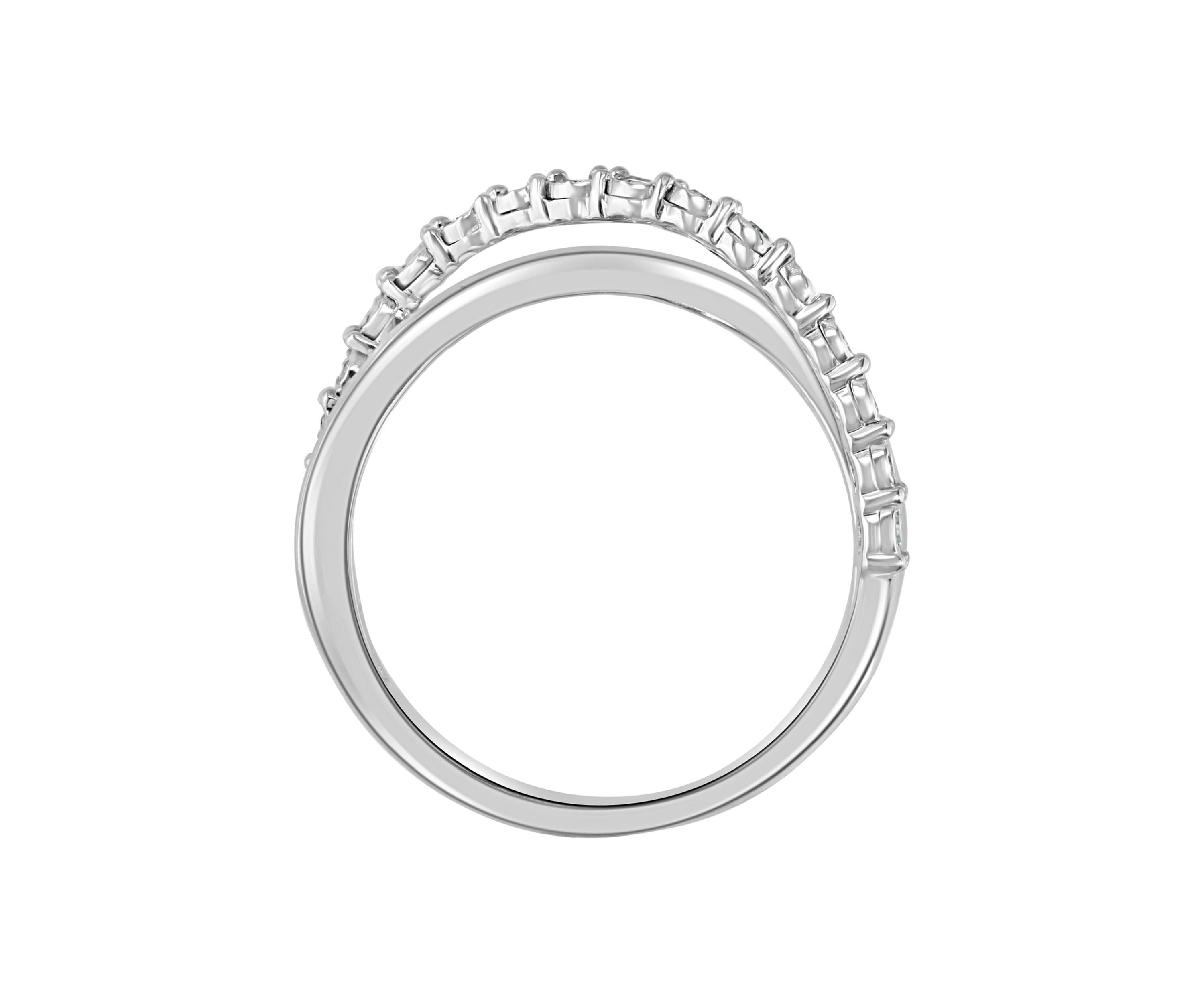 1/4 ct. t.w. Diamond Crossover Band Ring in Sterling Silver