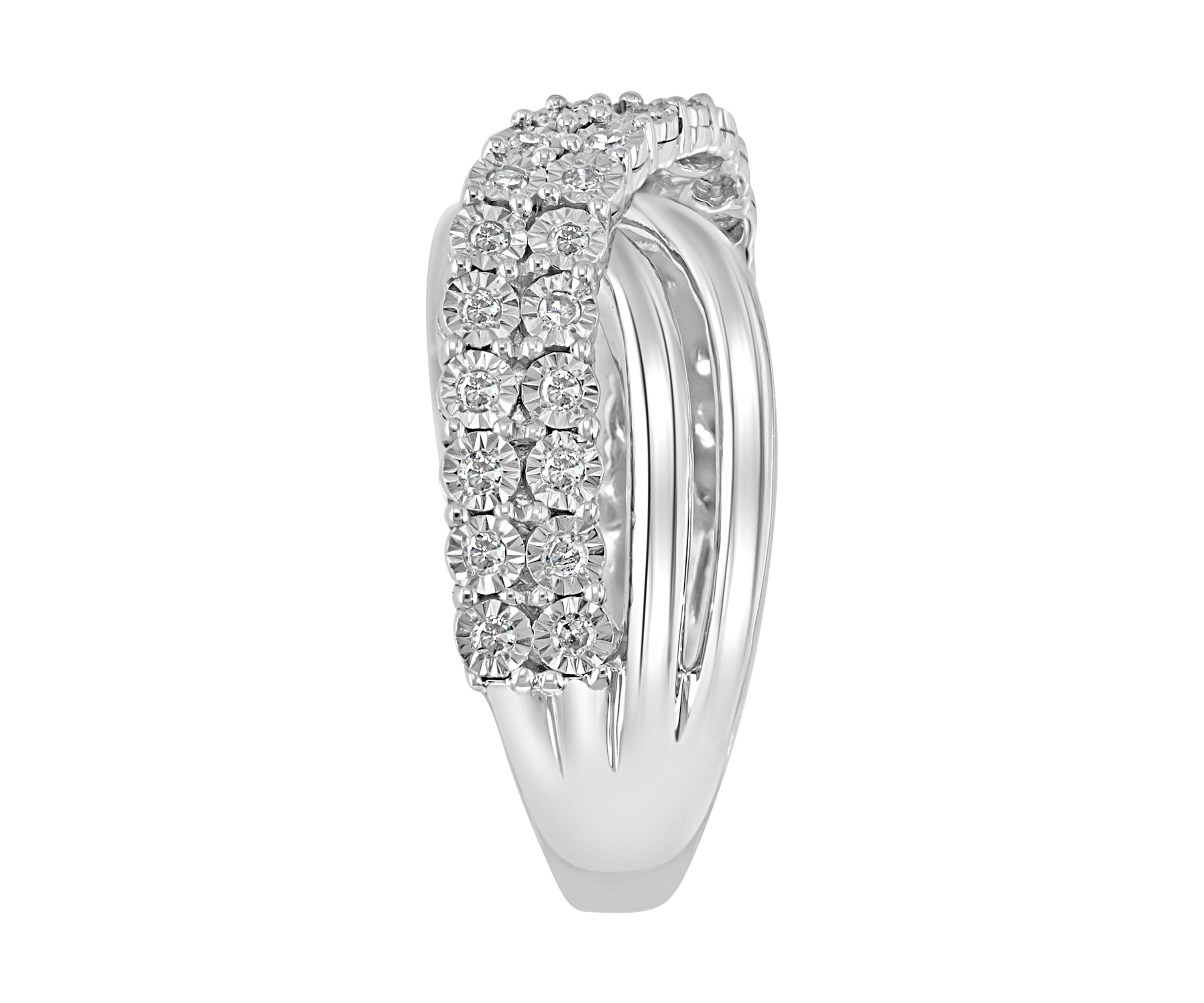 1/4 ct. t.w. Diamond Crossover Band Ring in Sterling Silver