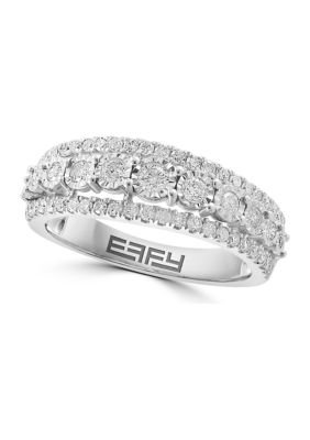 Effy 5/8 Ct. T.w. Diamond Ring In Sterling Silver, 7 -  0191120550459