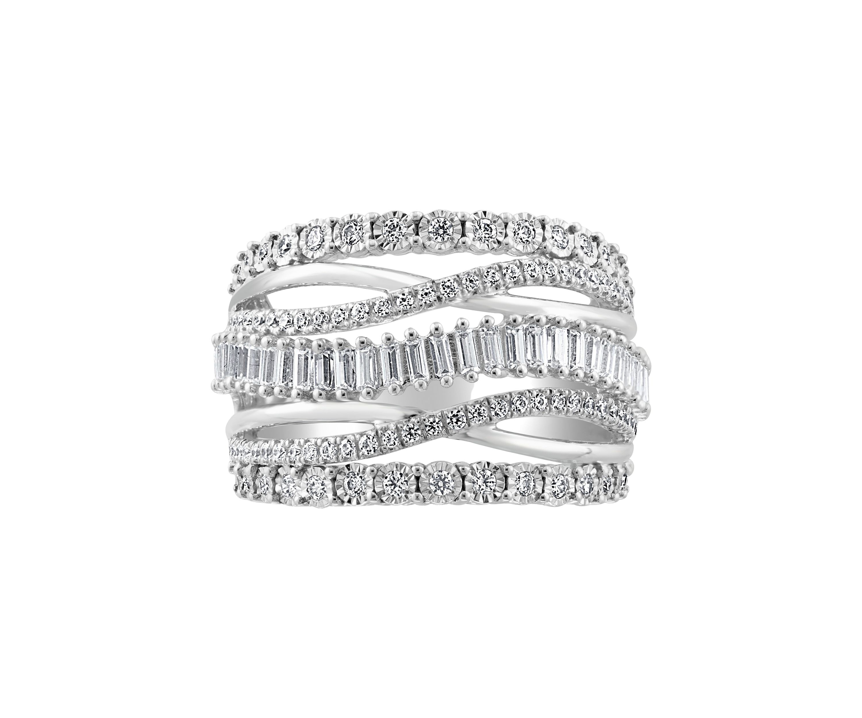 Sterling Silver 1 ct. t.w. Miracle Diamond Ring