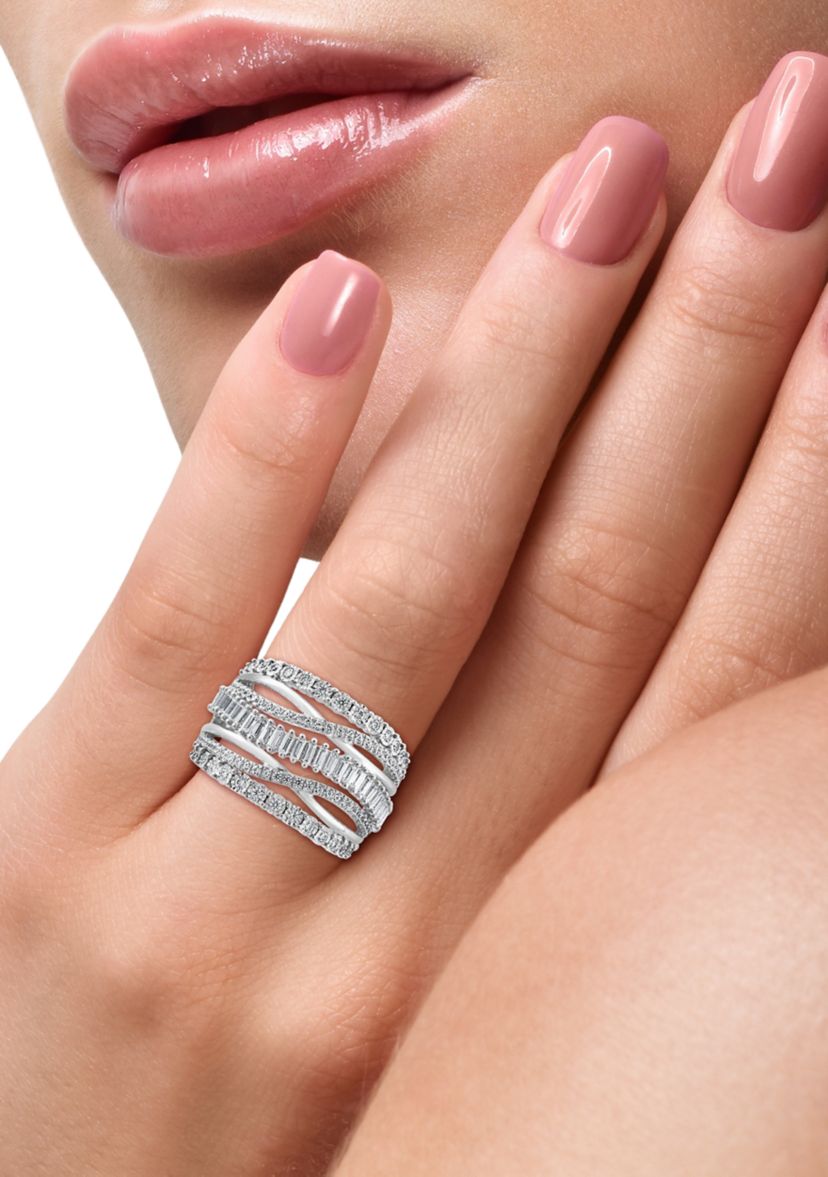 Sterling Silver 1 ct. t.w. Miracle Diamond Ring