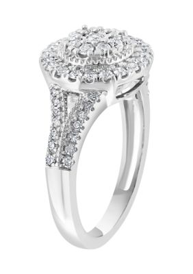 Effy 5/8 Ct. T.w. Diamond Miracle Set Cluster Ring In Sterling Silver