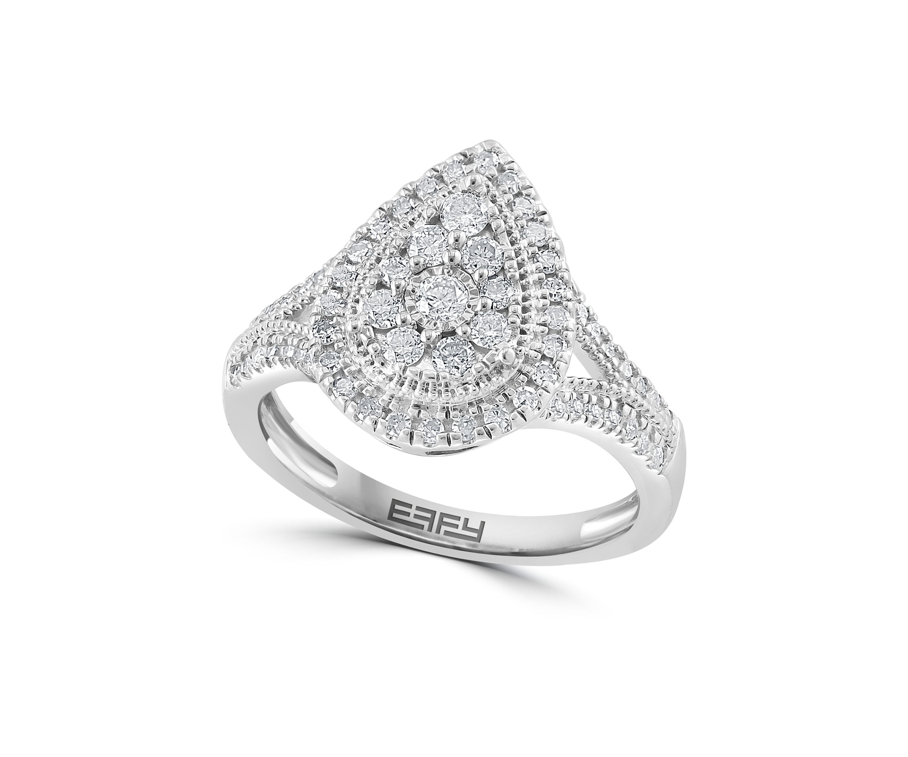 5/8 ct. t.w. Diamond Miracle Set Cluster Ring in Sterling Silver