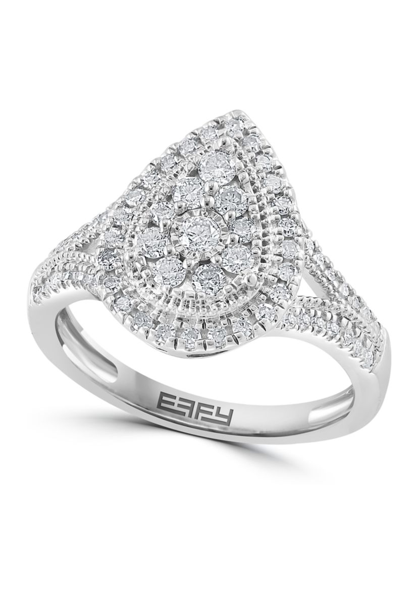 5/8 ct. t.w. Diamond Miracle Set Cluster Ring in Sterling Silver
