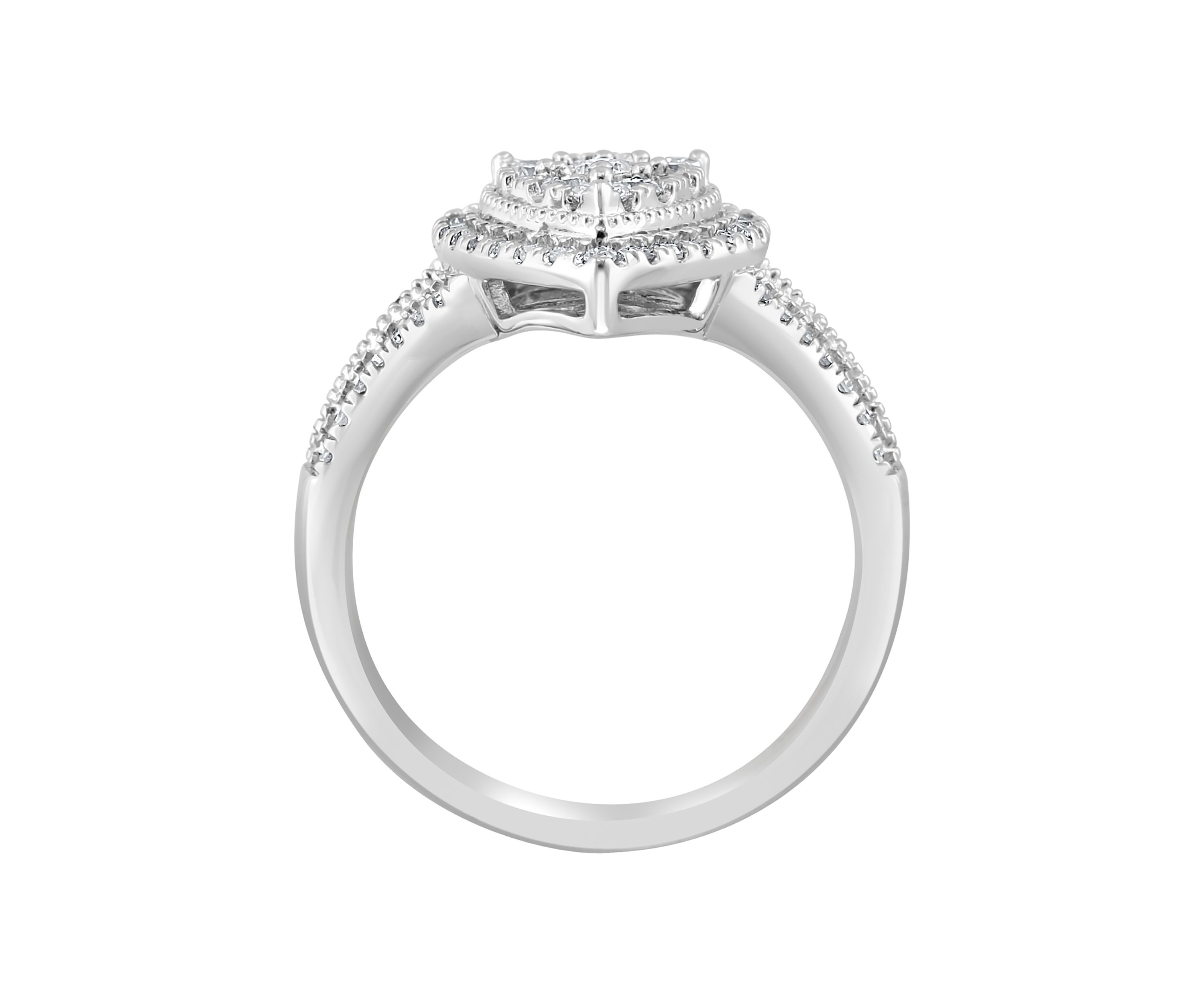 5/8 ct. t.w. Diamond Miracle Set Cluster Ring in Sterling Silver