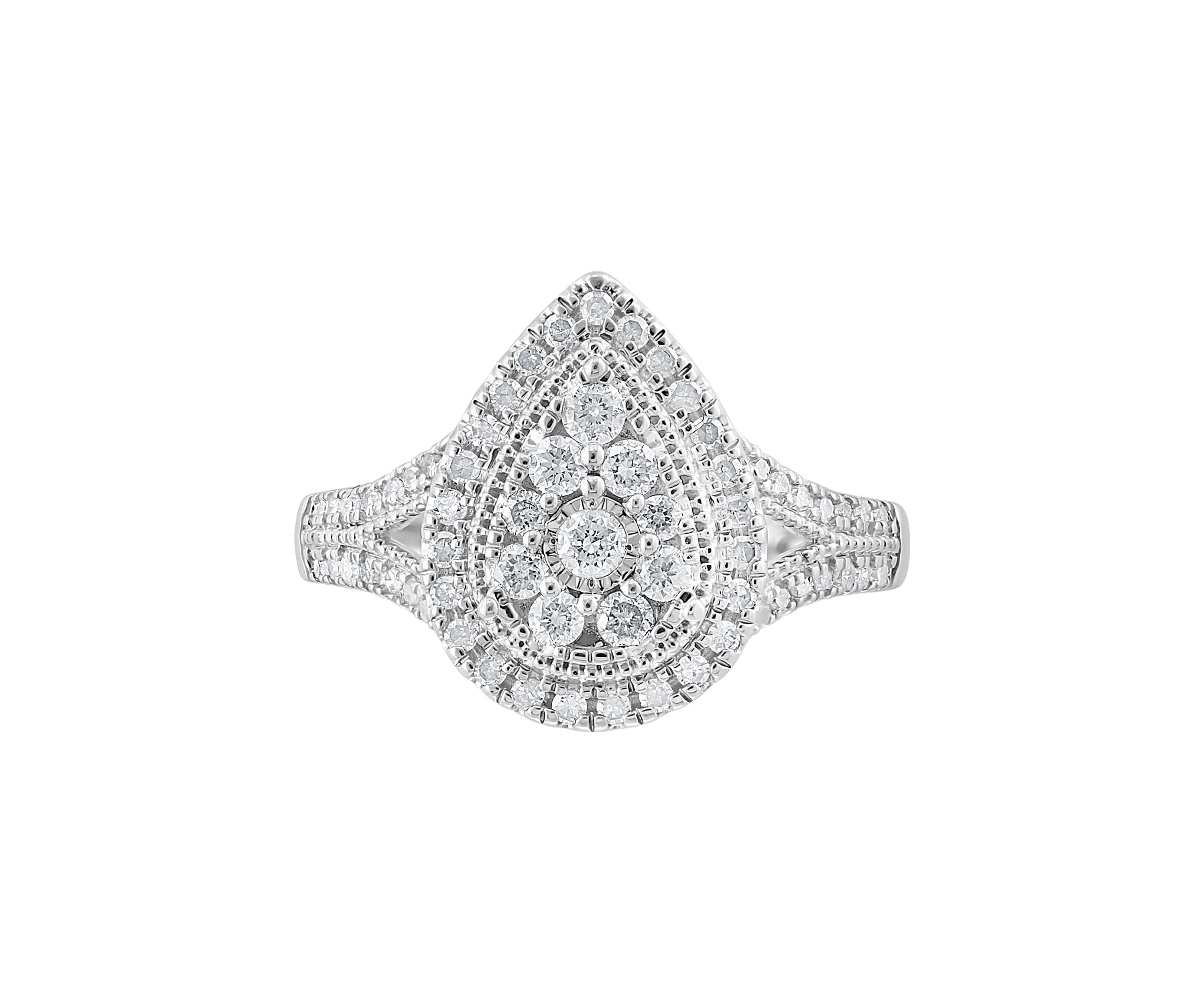 5/8 ct. t.w. Diamond Miracle Set Cluster Ring in Sterling Silver