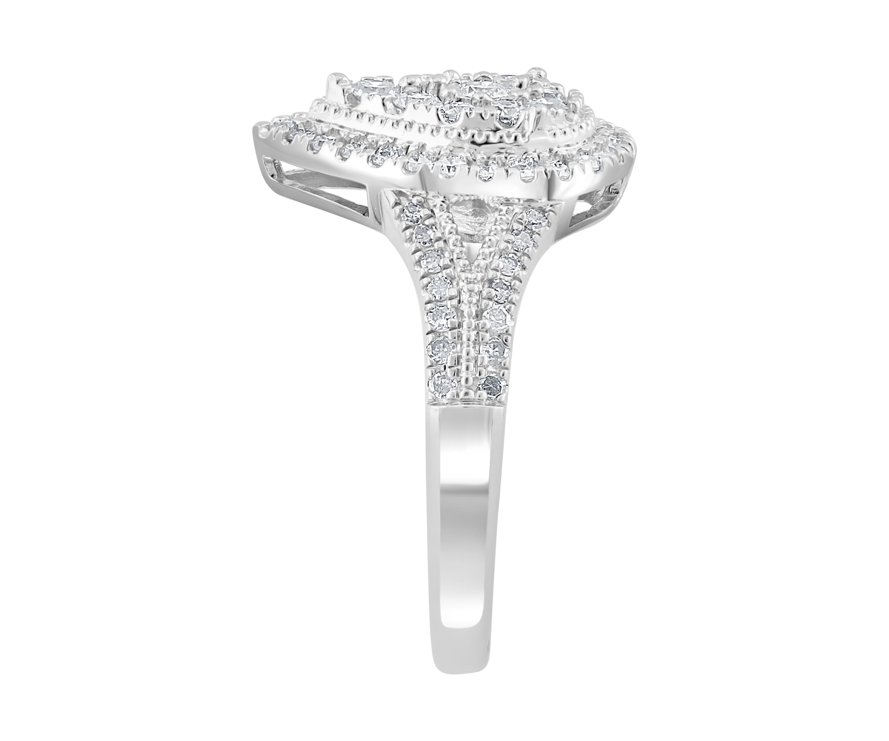 5/8 ct. t.w. Diamond Miracle Set Cluster Ring in Sterling Silver