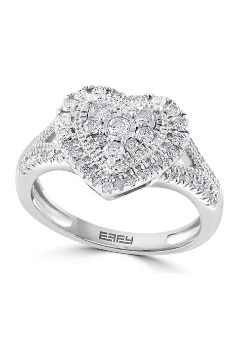 Effy® Sterling Silver 5/8 ct. t.w. Diamond Heart