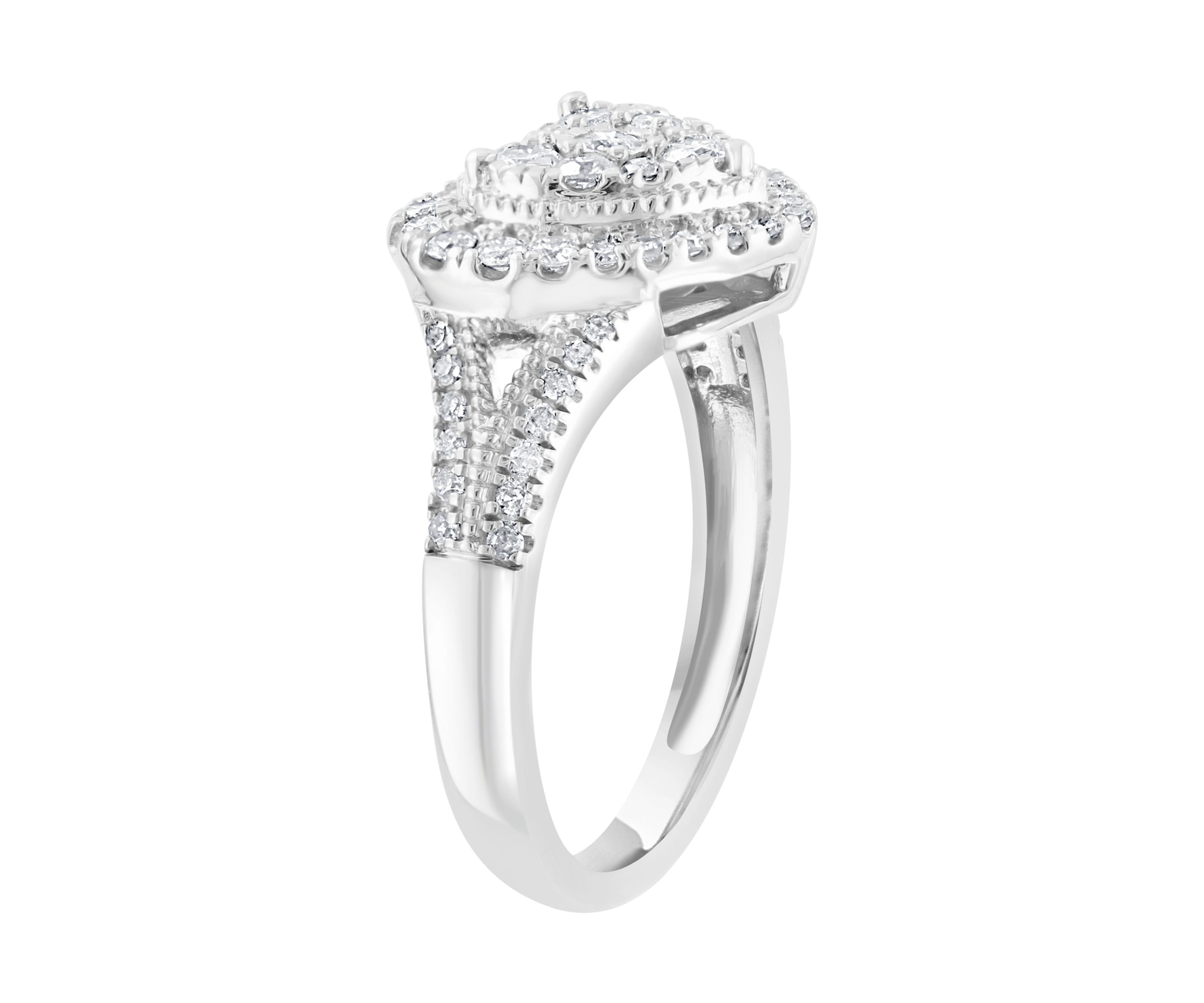 Sterling Silver 5/8 ct. t.w. Diamond Heart Ring