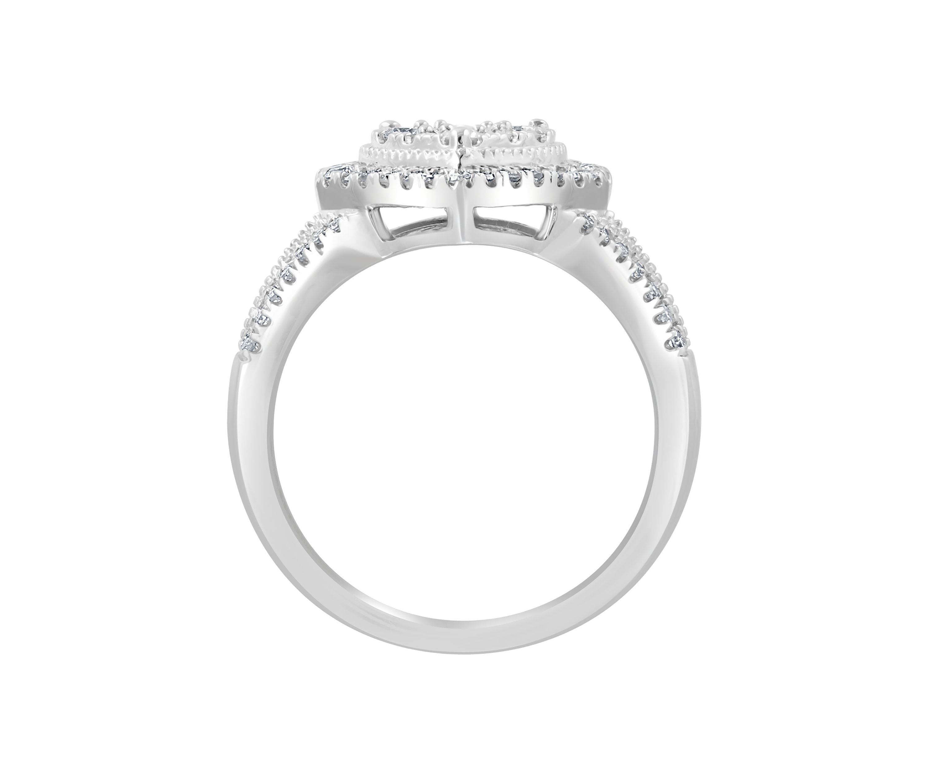Sterling Silver 5/8 ct. t.w. Diamond Heart Ring