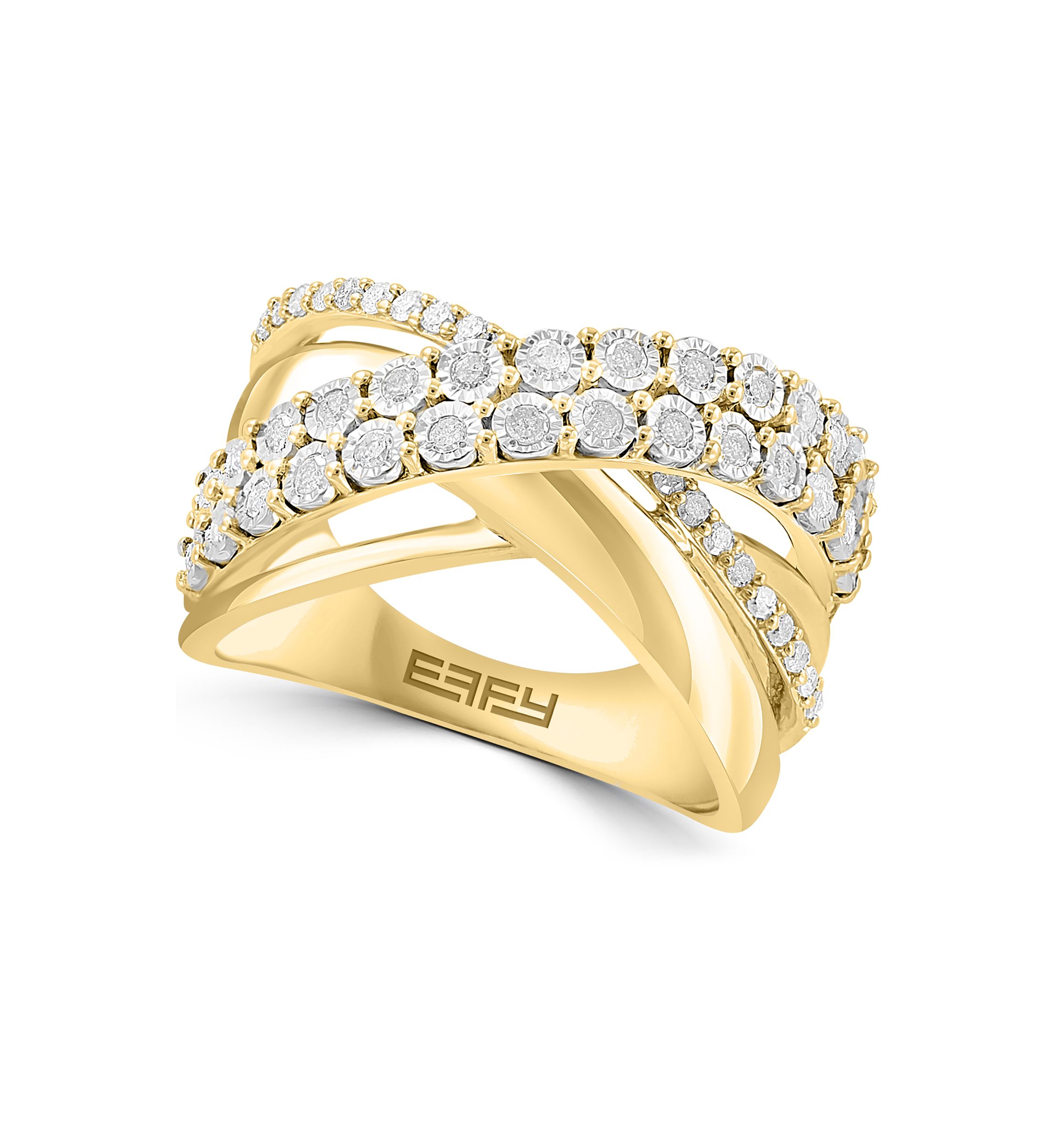 1/2 ct. t.w. Diamond Ring Miracle Set Ring in 14K Gold Plated Metal and Sterling Silver