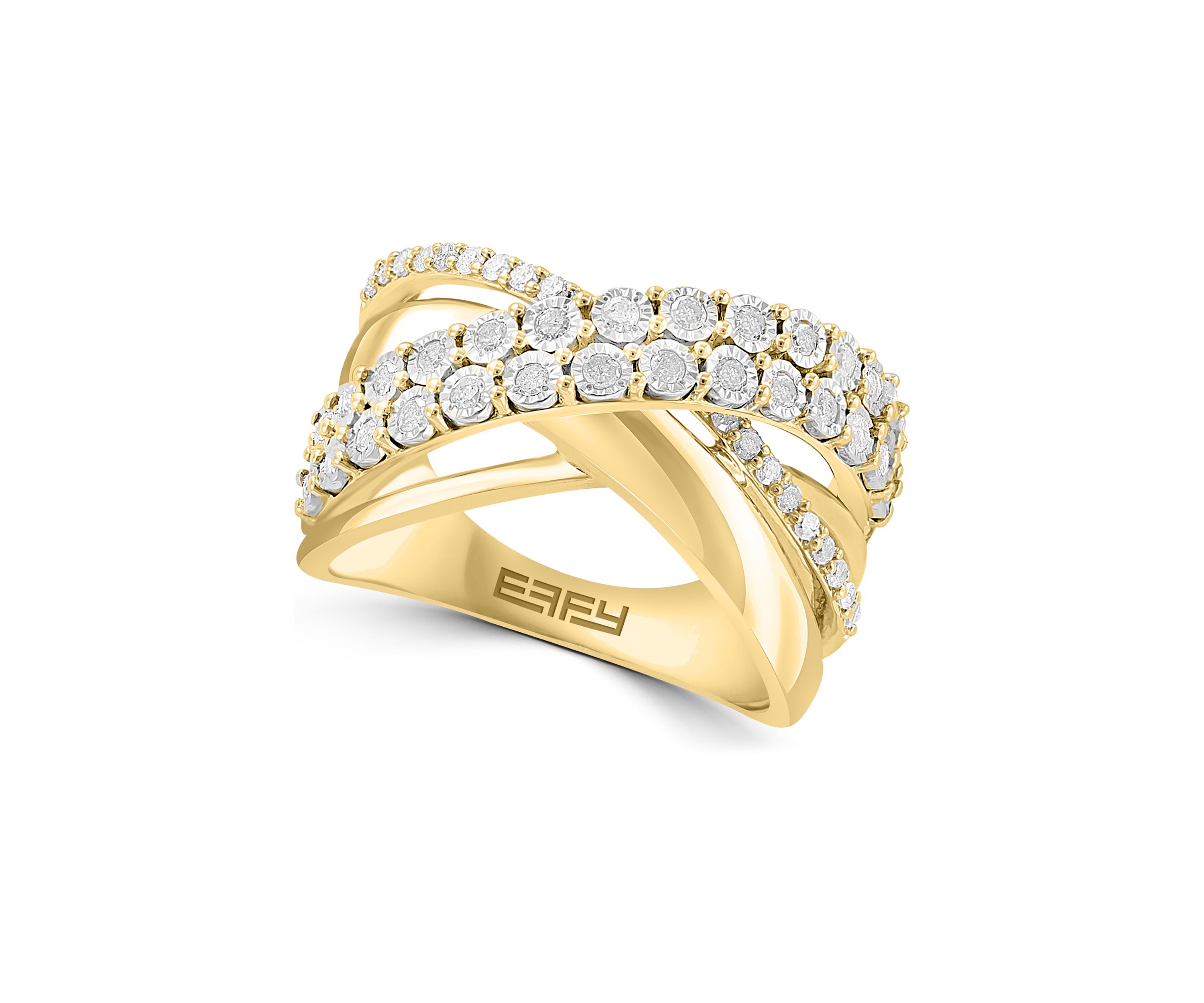 1/2 ct. t.w. Diamond Ring Miracle Set Ring in 14K Gold Plated Metal and Sterling Silver