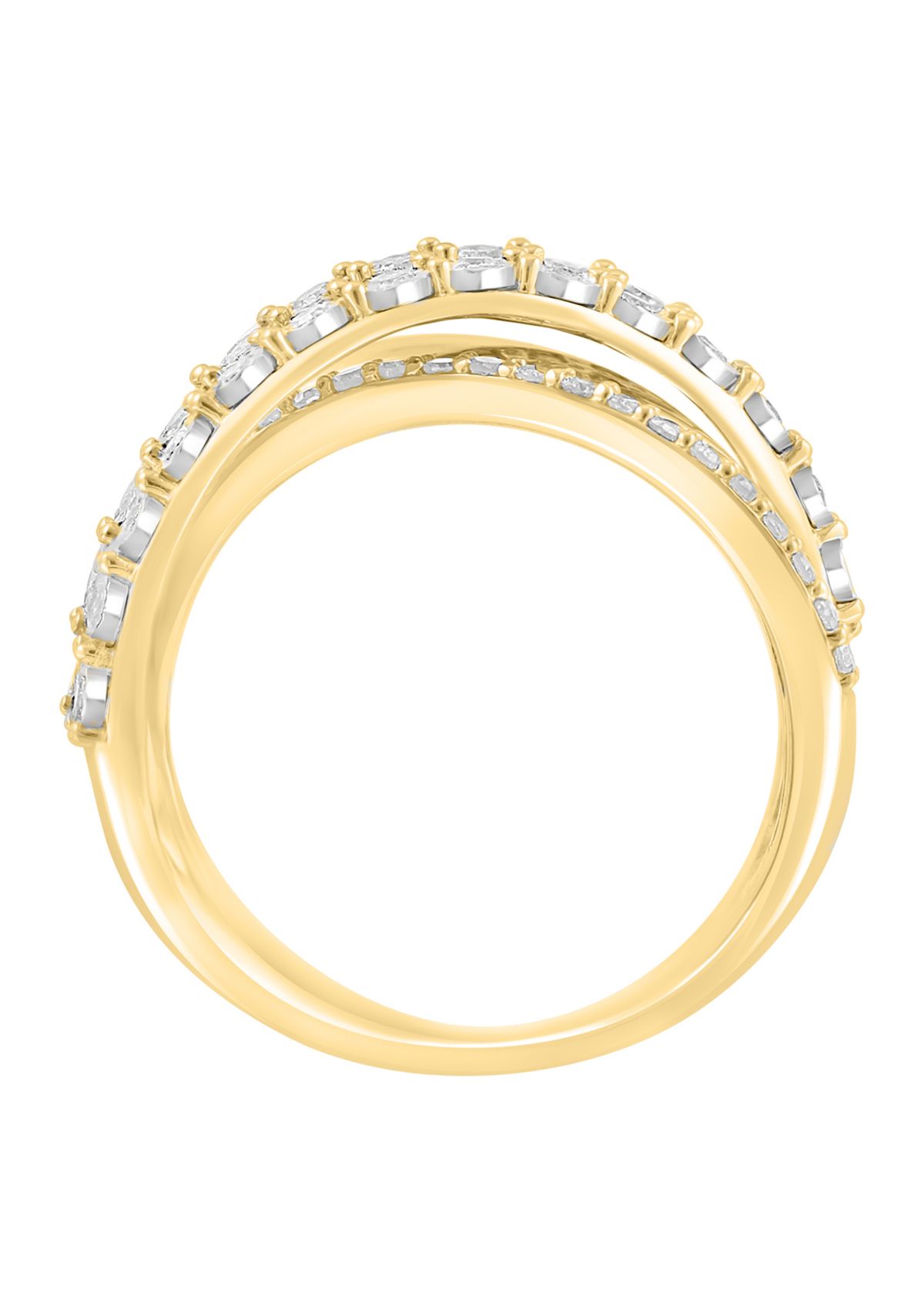1/2 ct. t.w. Diamond Ring Miracle Set Ring in 14K Gold Plated Metal and Sterling Silver