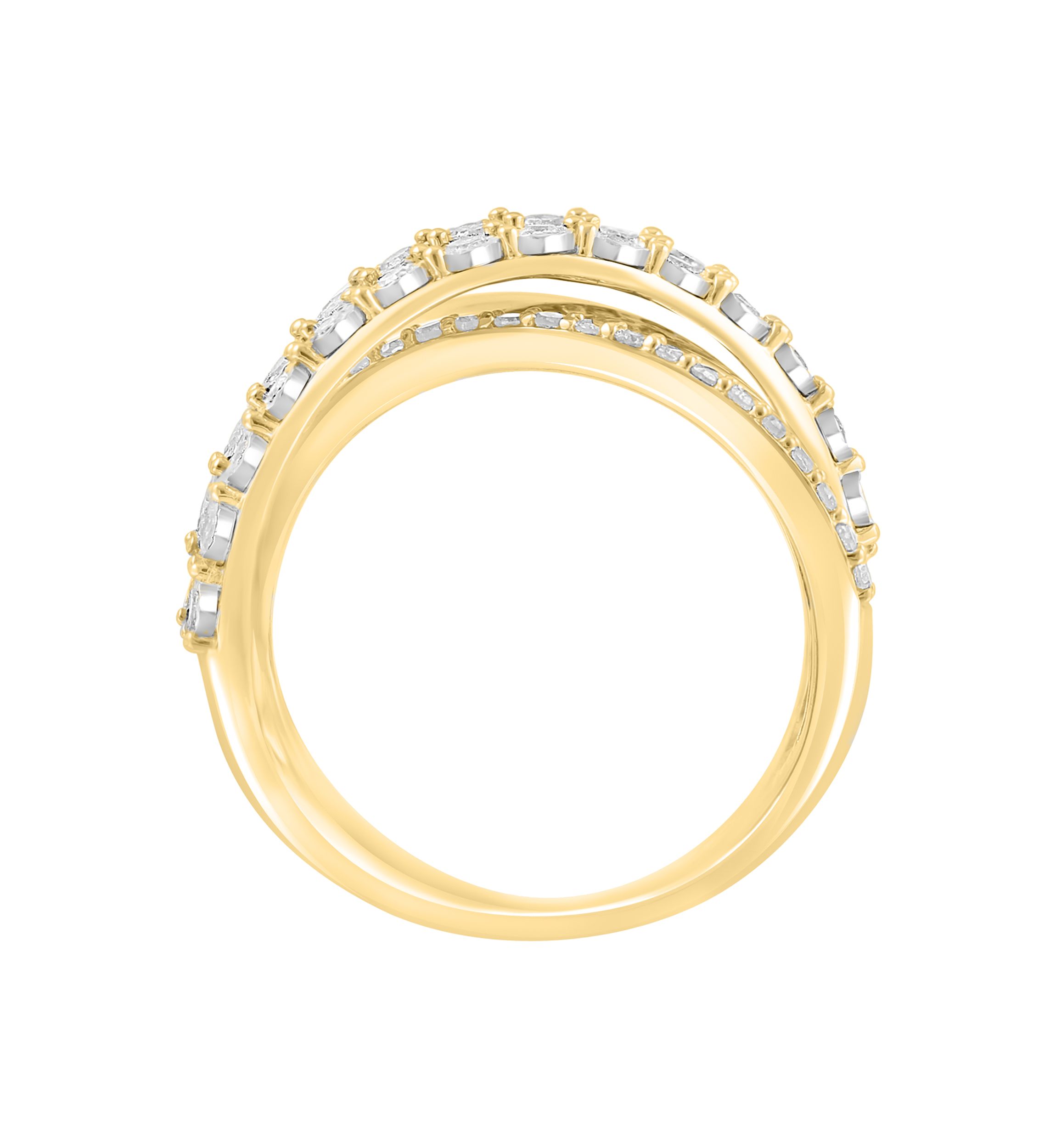 1/2 ct. t.w. Diamond Ring Miracle Set Ring in 14K Gold Plated Metal and Sterling Silver