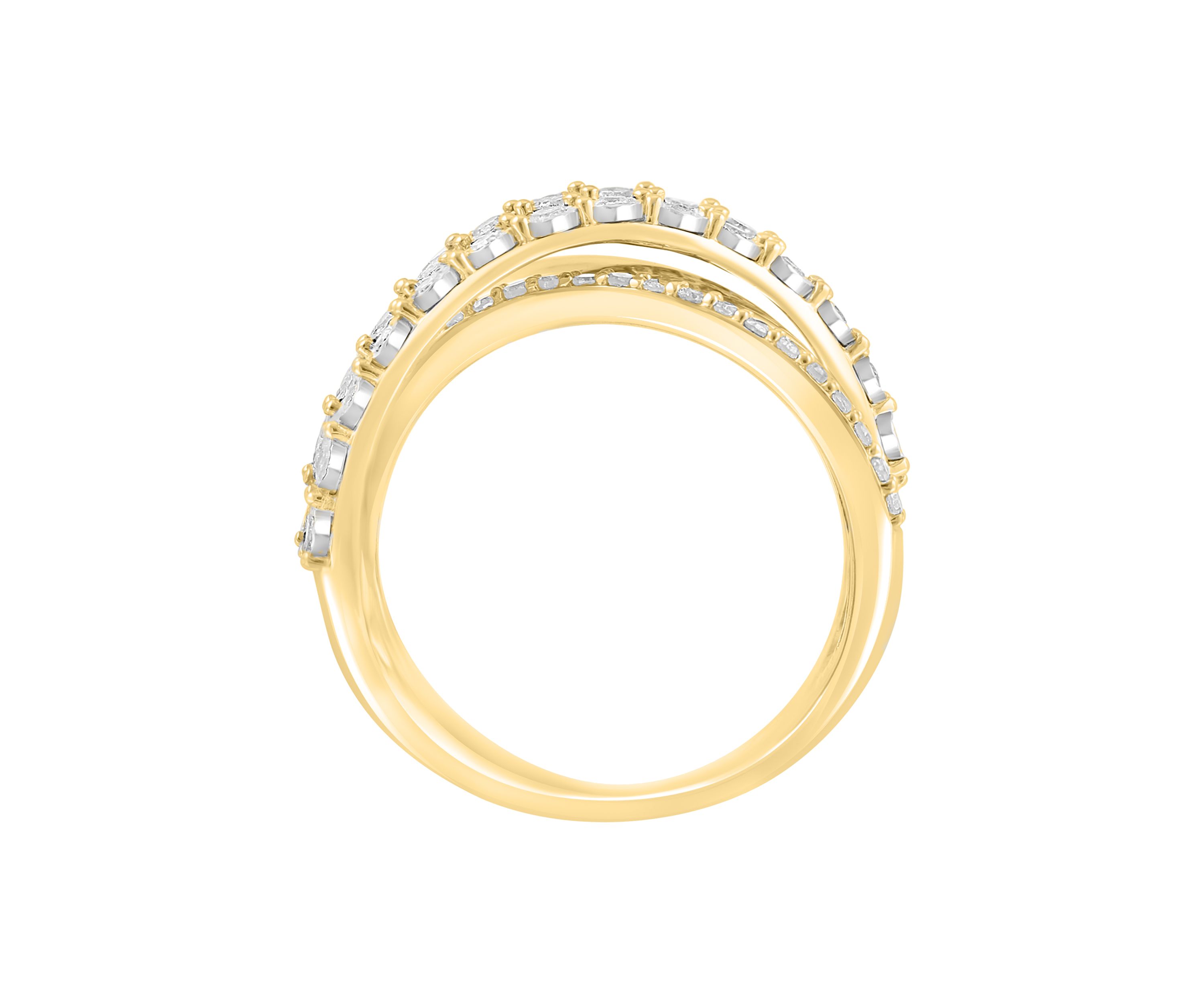 1/2 ct. t.w. Diamond Ring Miracle Set Ring in 14K Gold Plated Metal and Sterling Silver