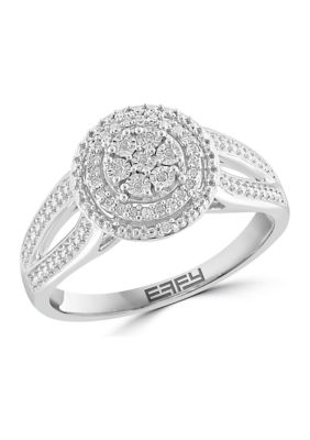 Effy Diamond Ring In Sterling Silver