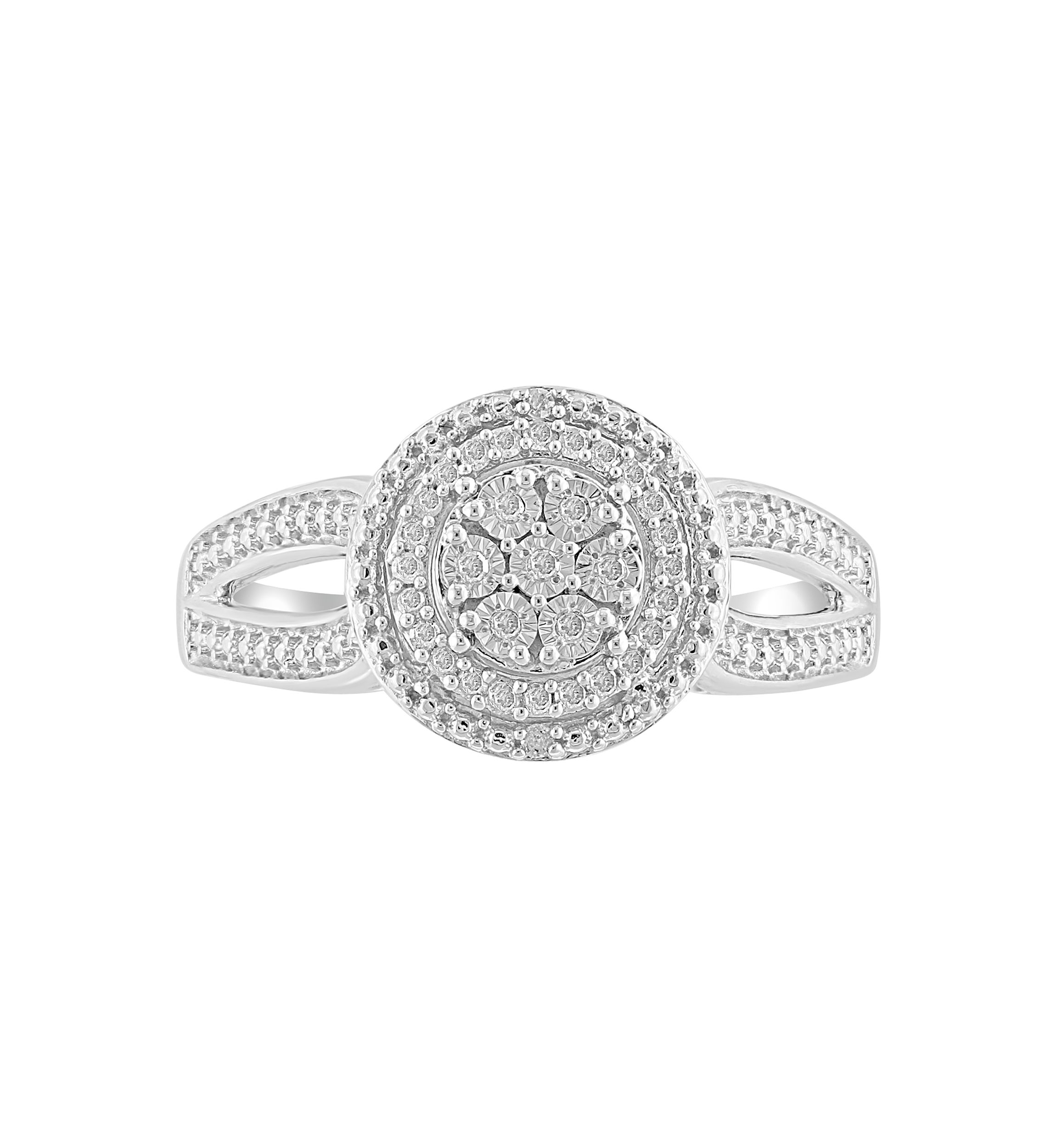 Diamond Ring in Sterling Silver