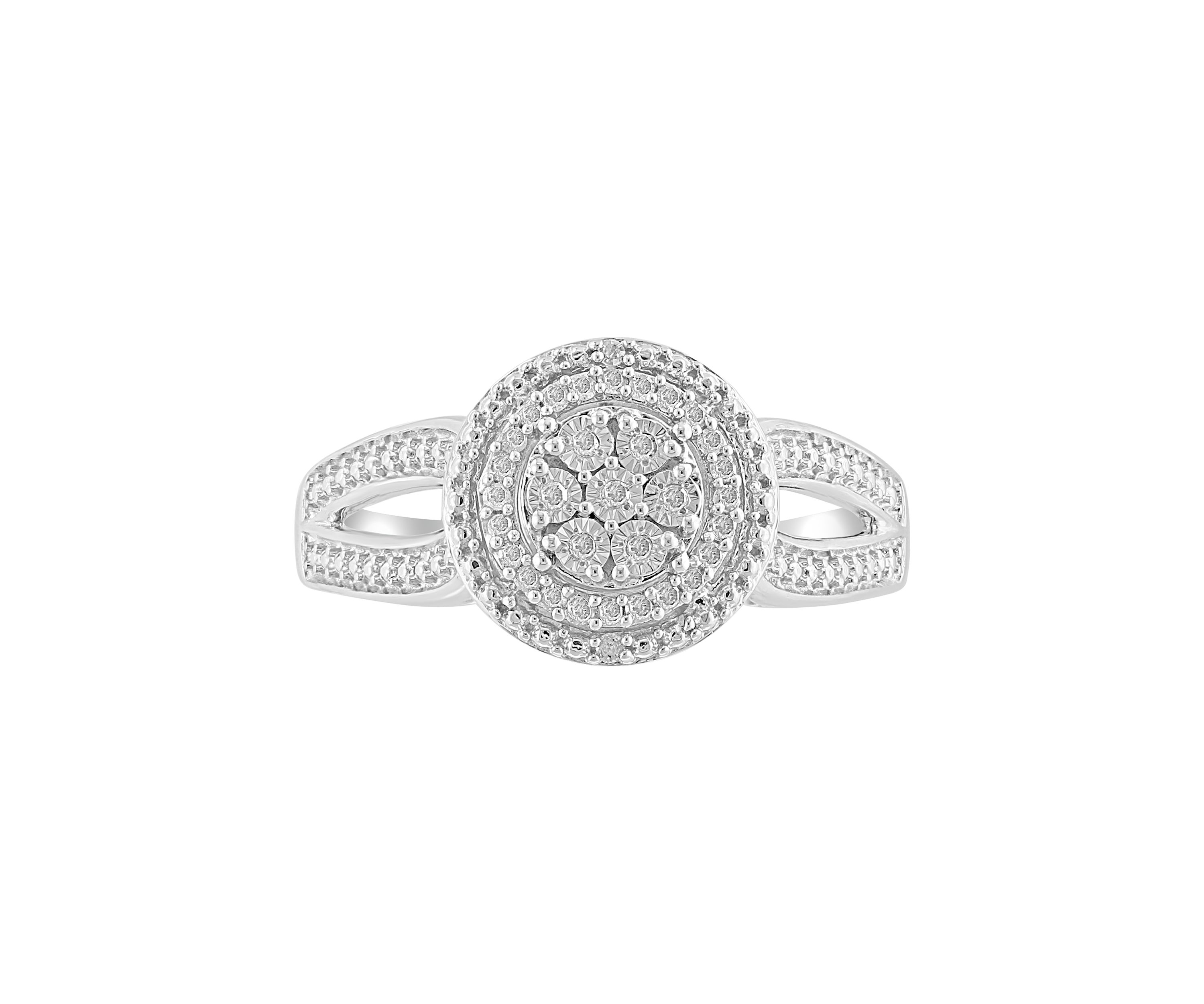Diamond Ring in Sterling Silver