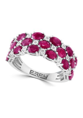 Effy Diamond and Ruby Ring in Sterling Silver -  5400452WW0FY83DRS