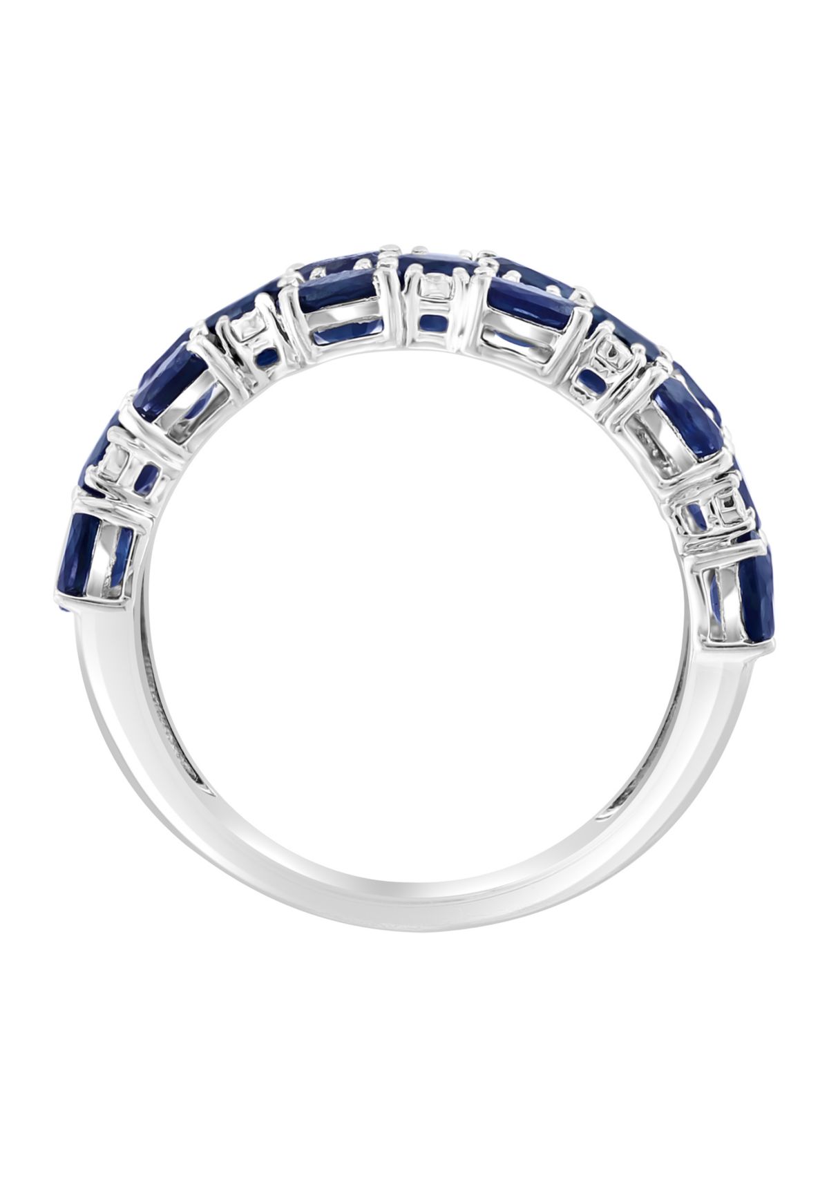 Diamond and Sapphire Ring in Sterling Silver