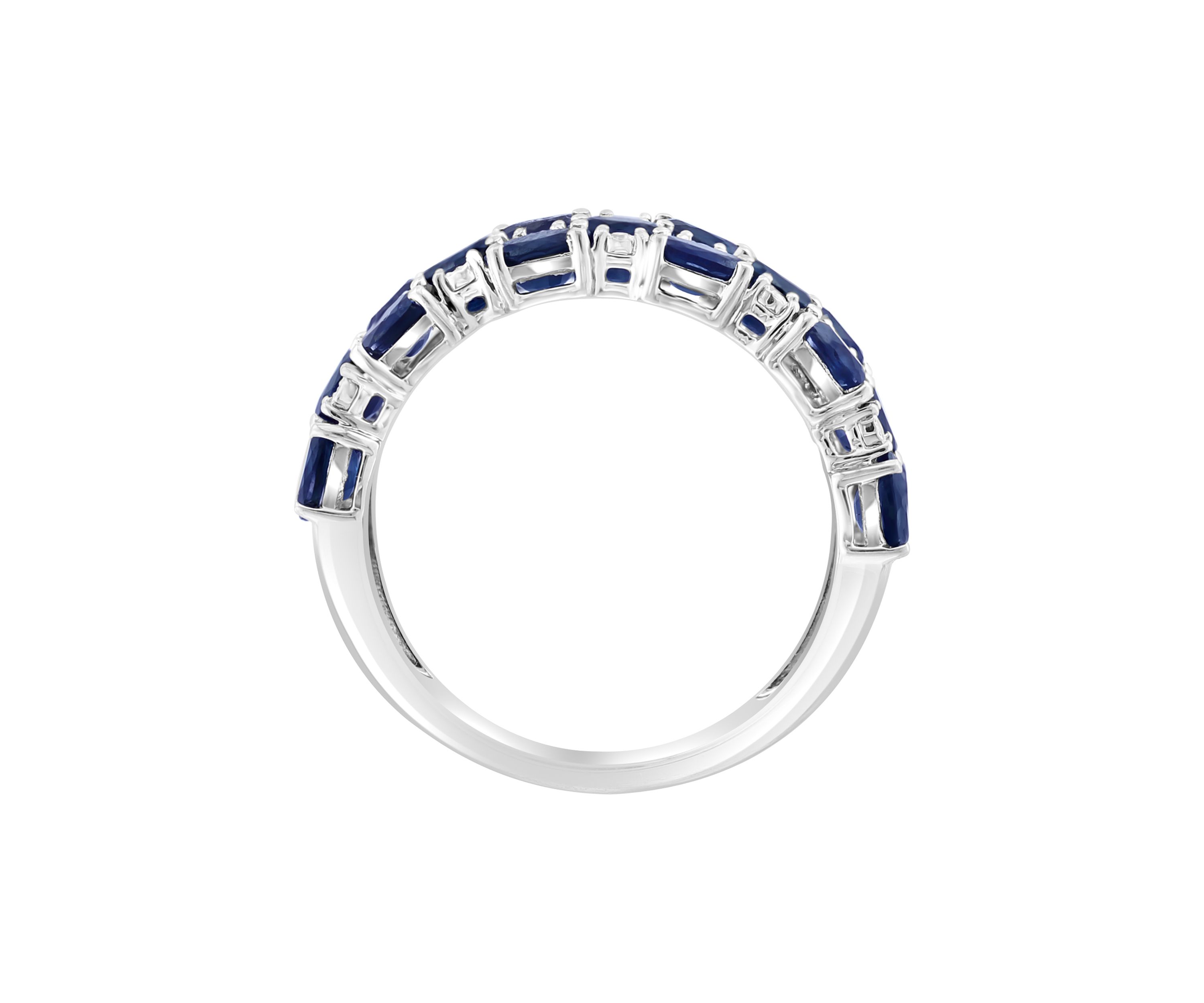 Diamond and Sapphire Ring in Sterling Silver