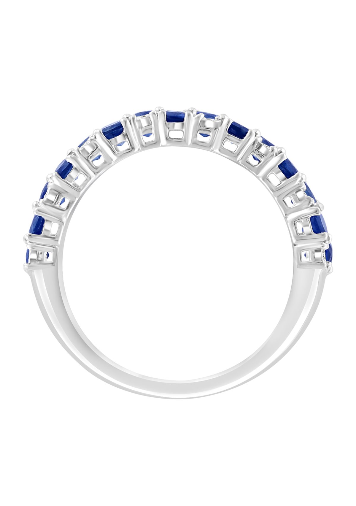 Diamond and Natural Sapphire Ring in Sterling Silver