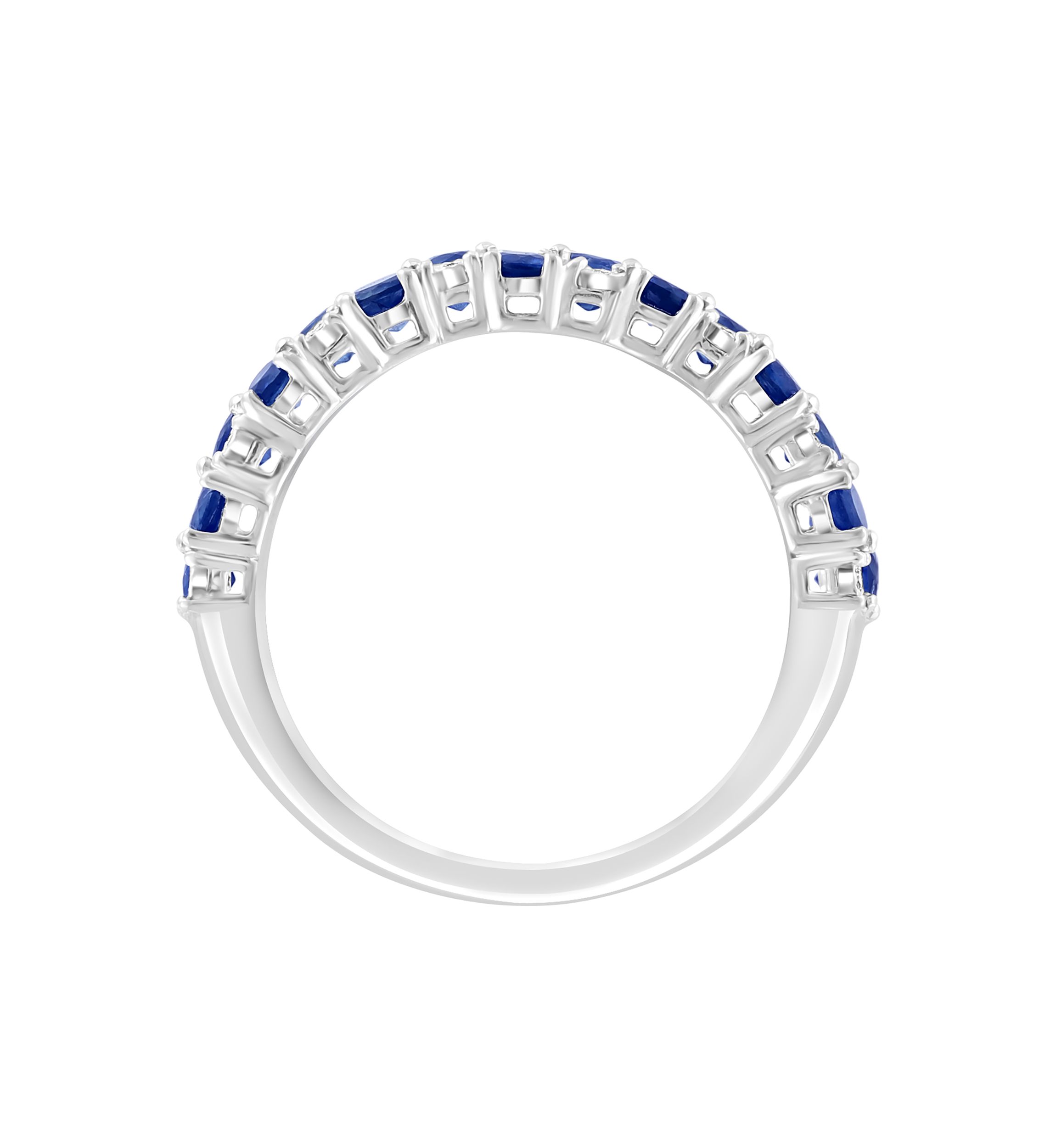 Diamond and Natural Sapphire Ring in Sterling Silver