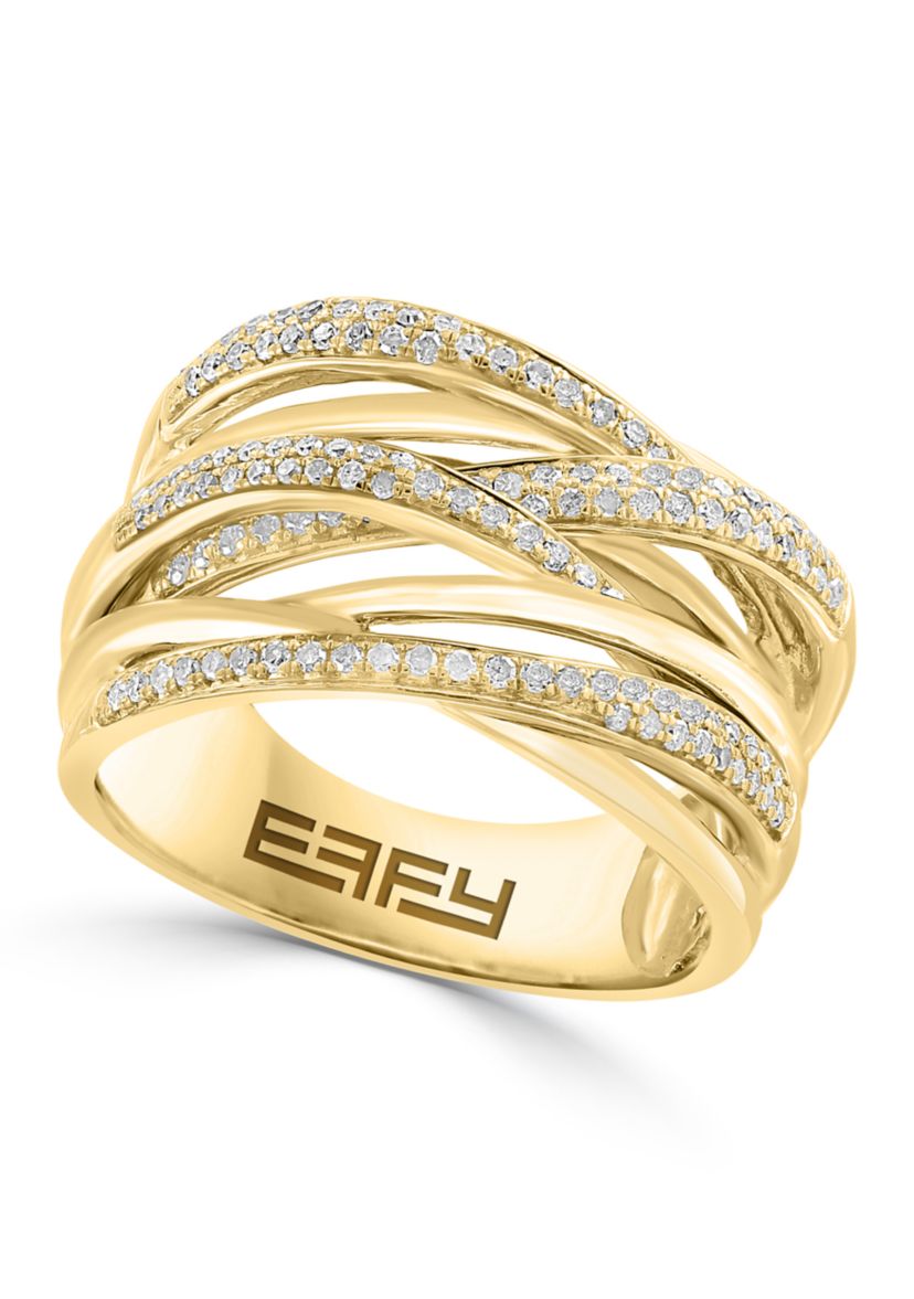 Gold Over Silver Diamond Ring