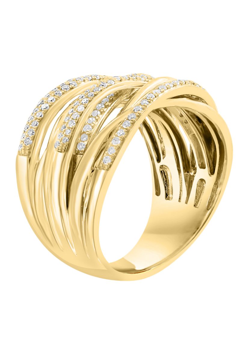 Gold Over Silver Diamond Ring
