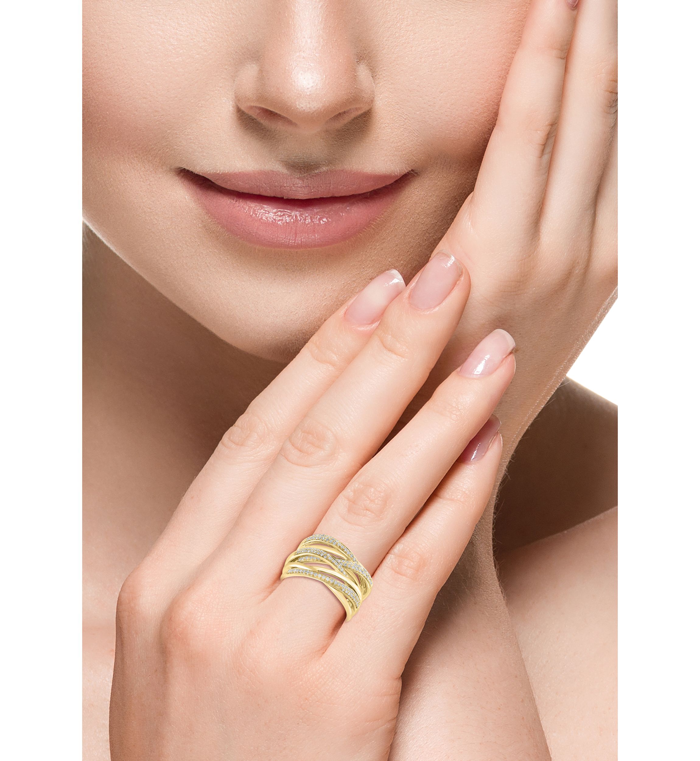Gold Over Silver Diamond Ring
