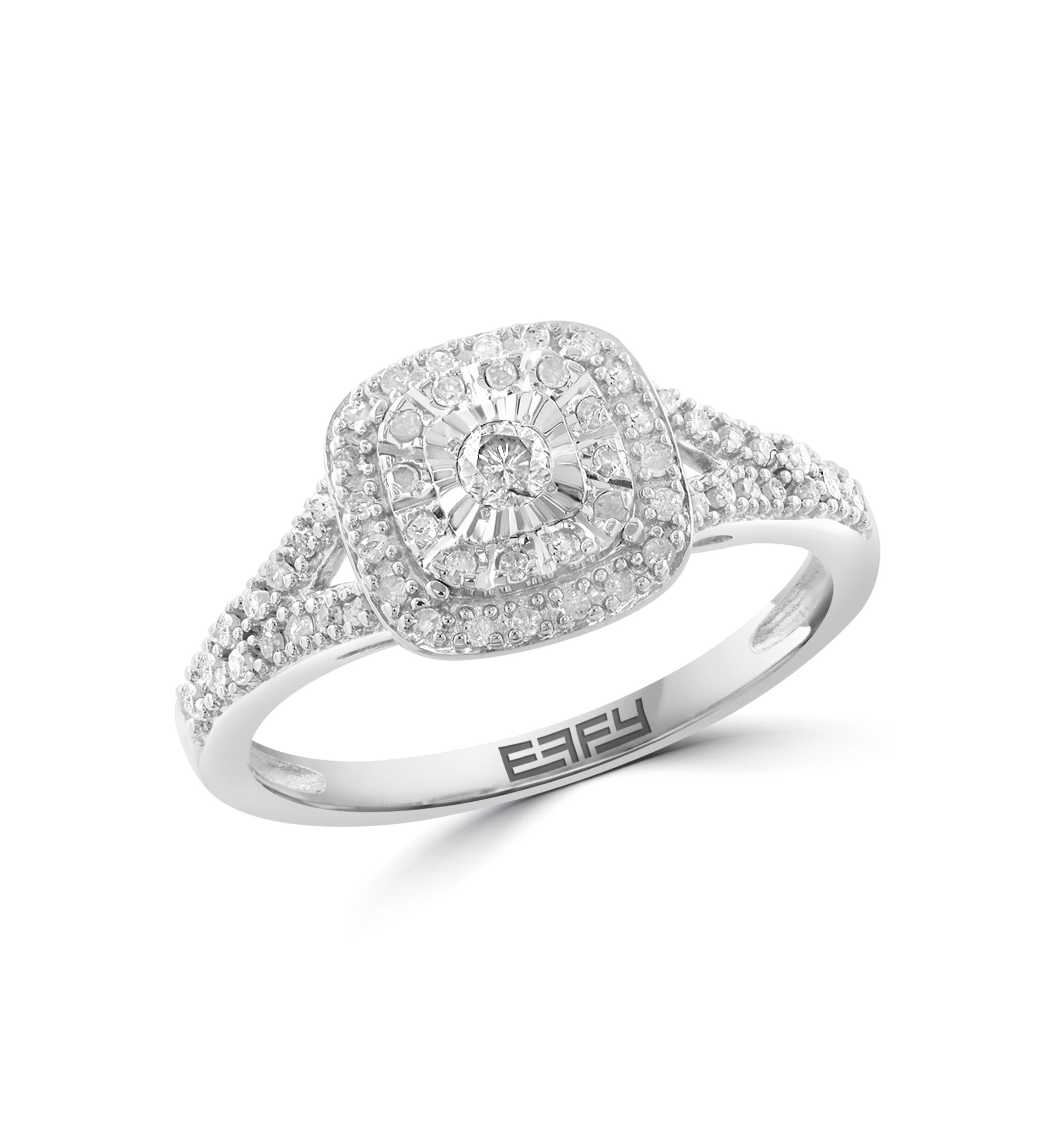 Sterling Silver Diamond Ring 
