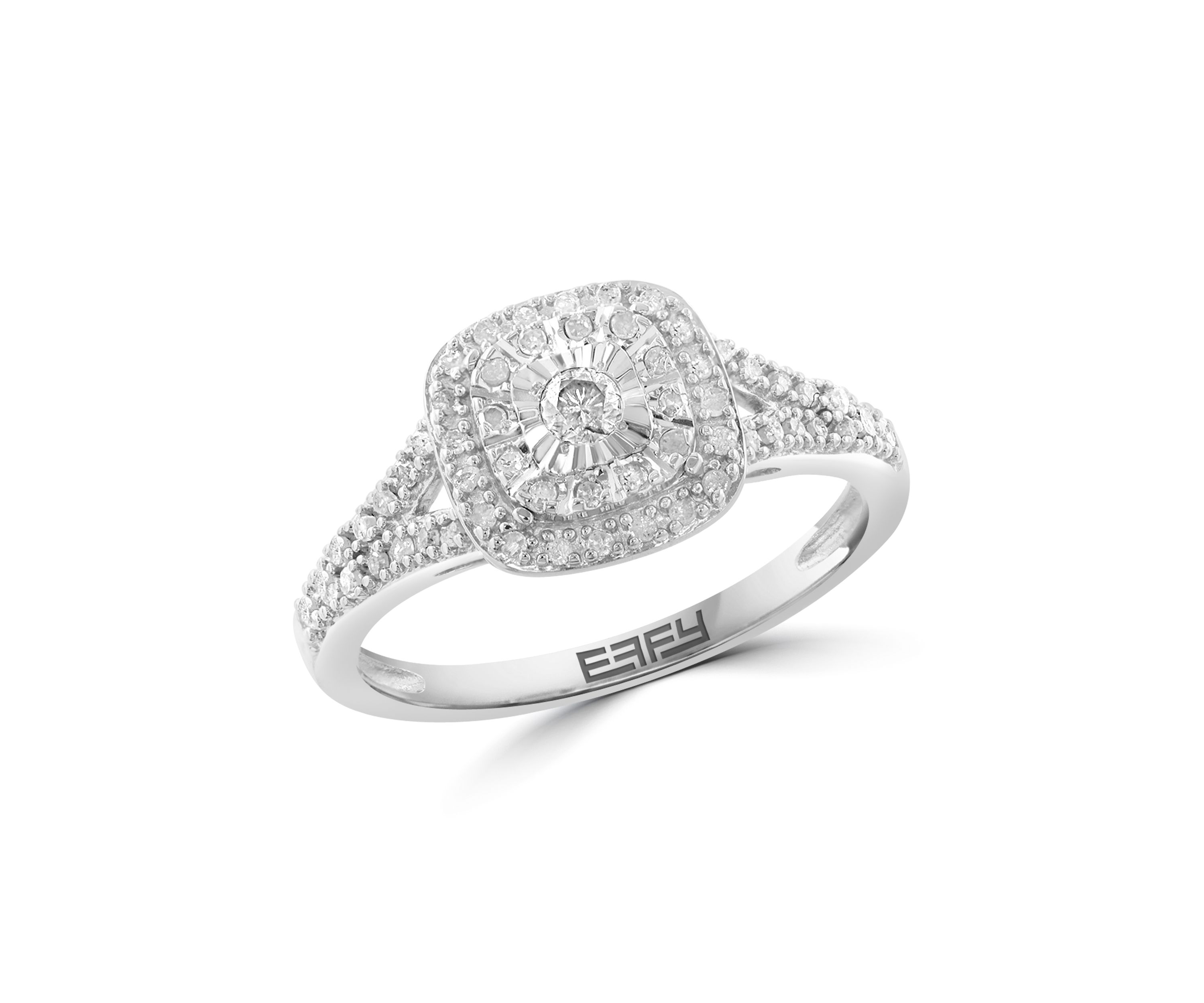 Sterling Silver Diamond Ring 