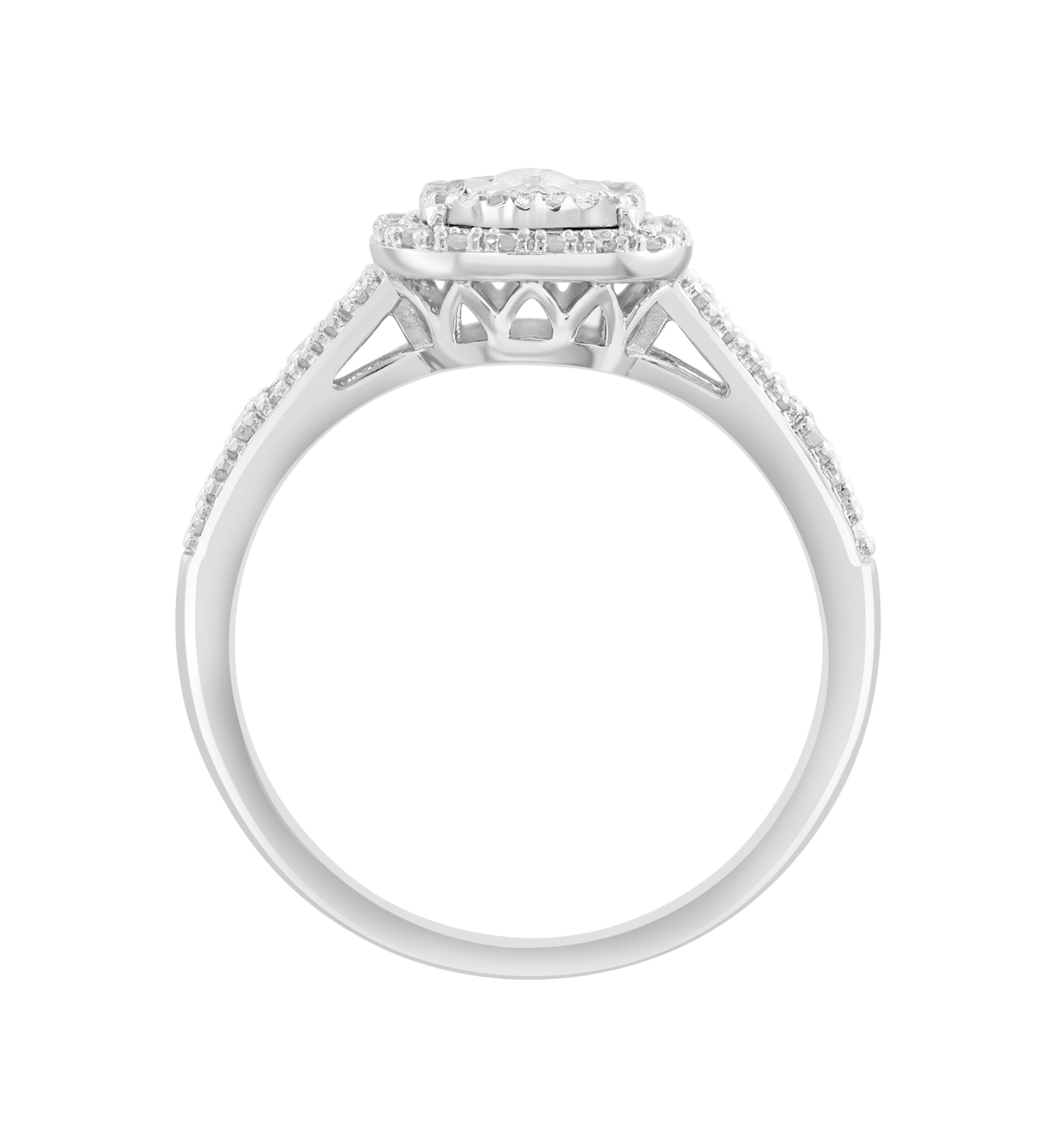 Sterling Silver Diamond Ring 