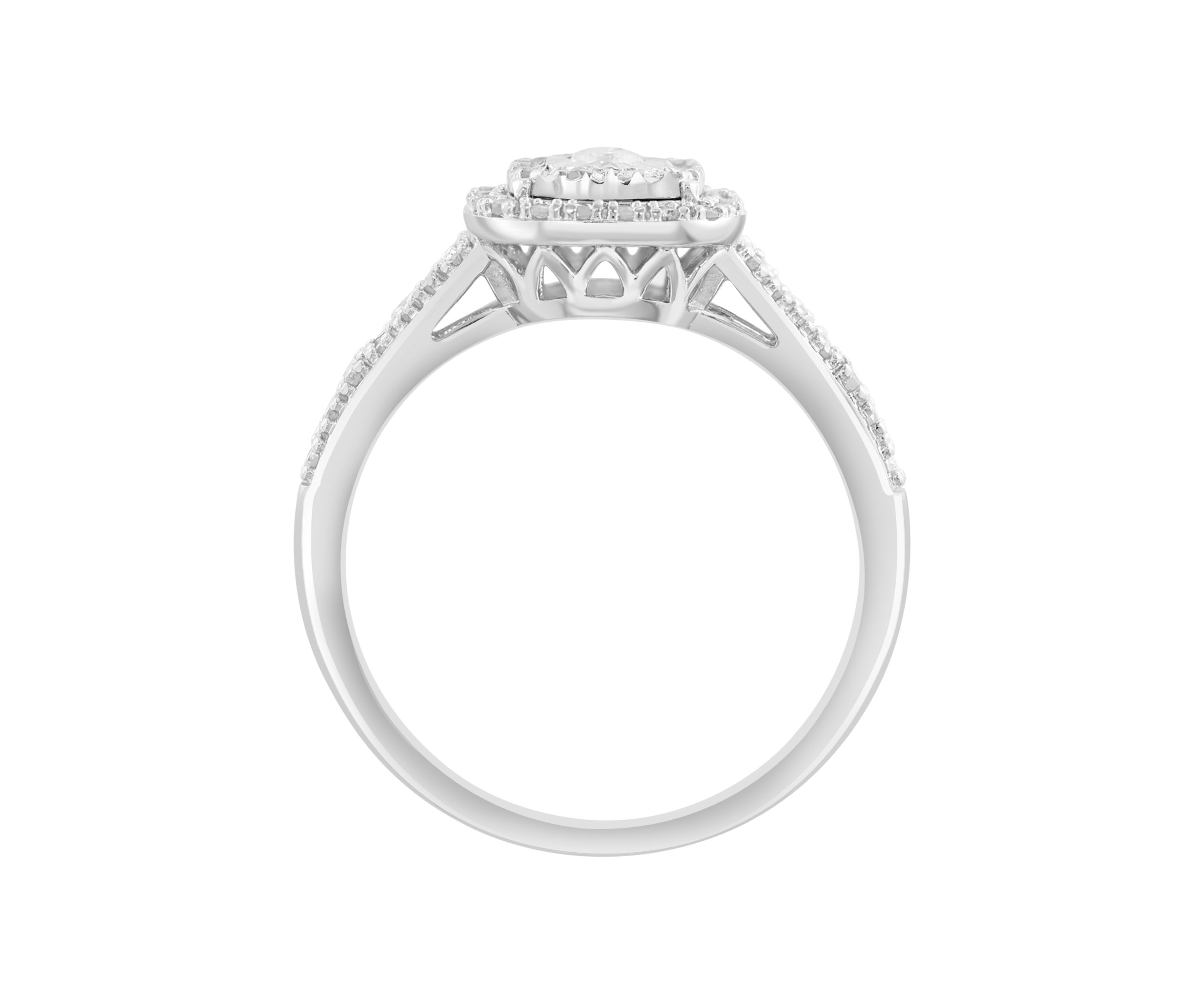 Sterling Silver Diamond Ring 