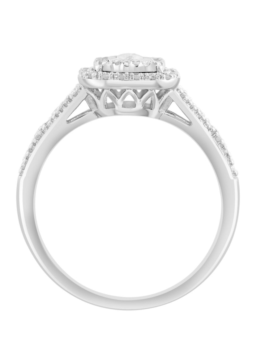 Sterling Silver Diamond Ring 