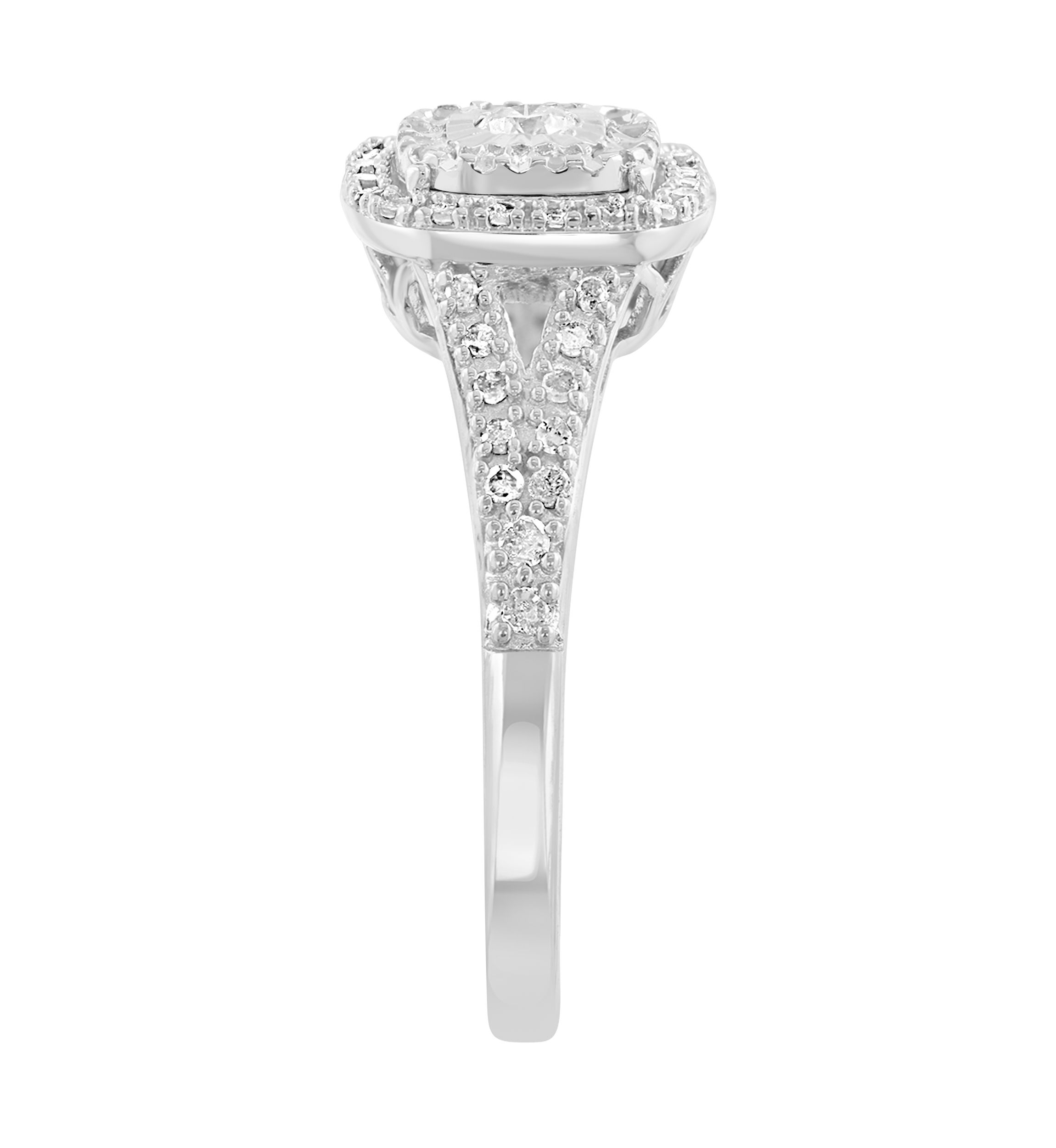 Sterling Silver Diamond Ring 