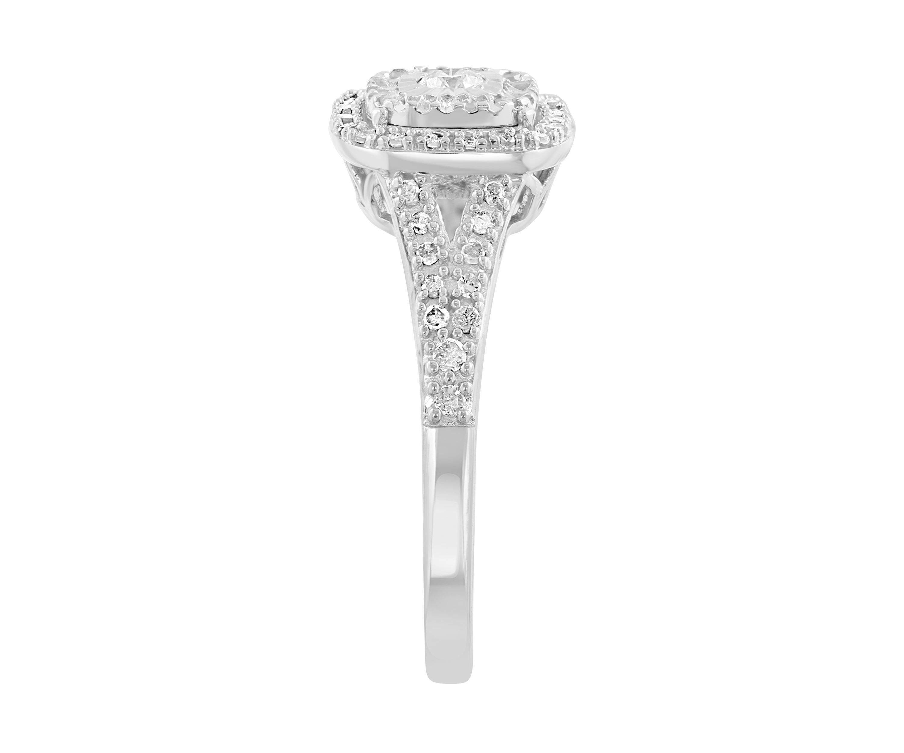 Sterling Silver Diamond Ring 