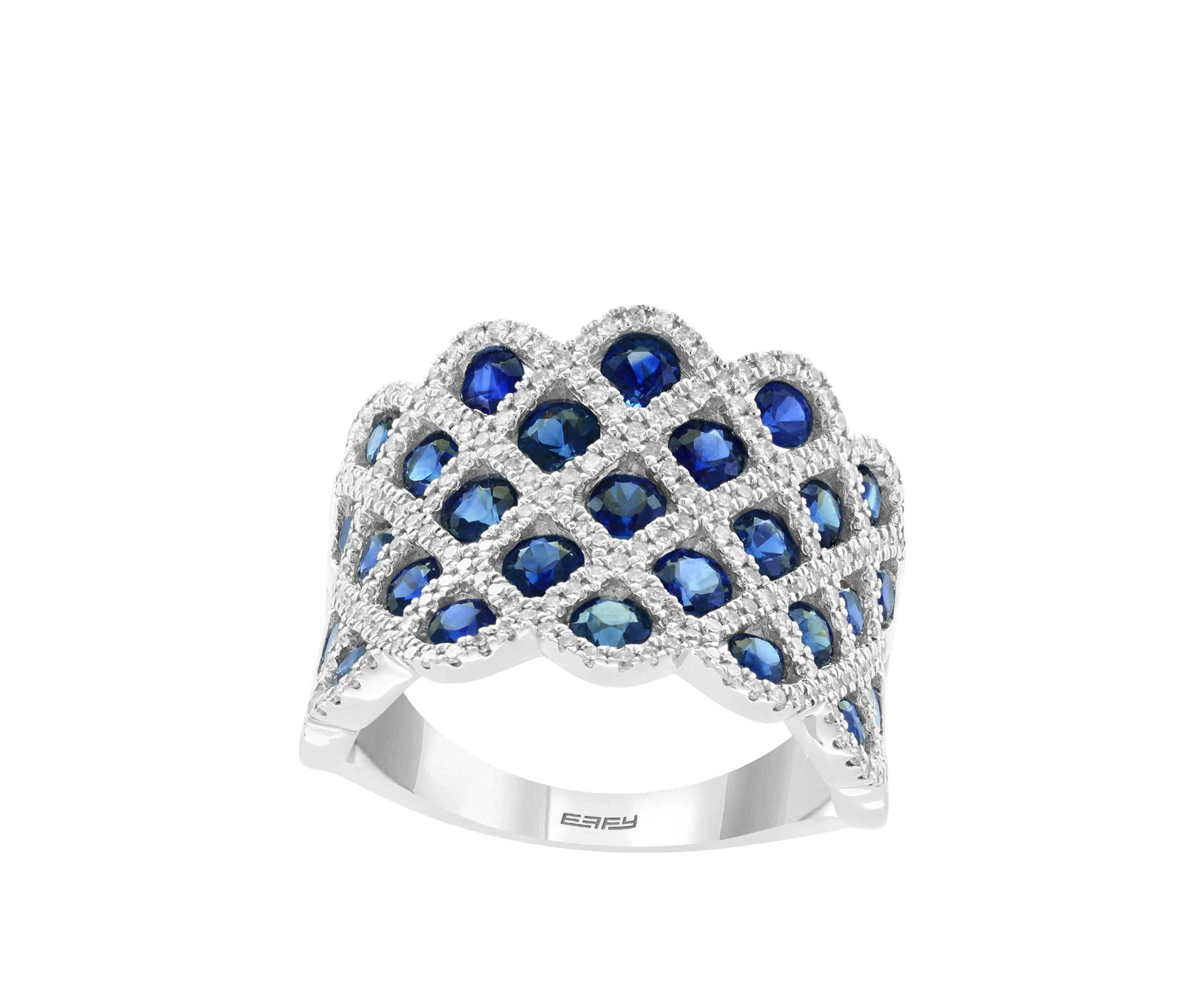 2.79 ct. t.w. Sapphire and 5/8 ct. t.w. Diamond Ring in 14k White Gold